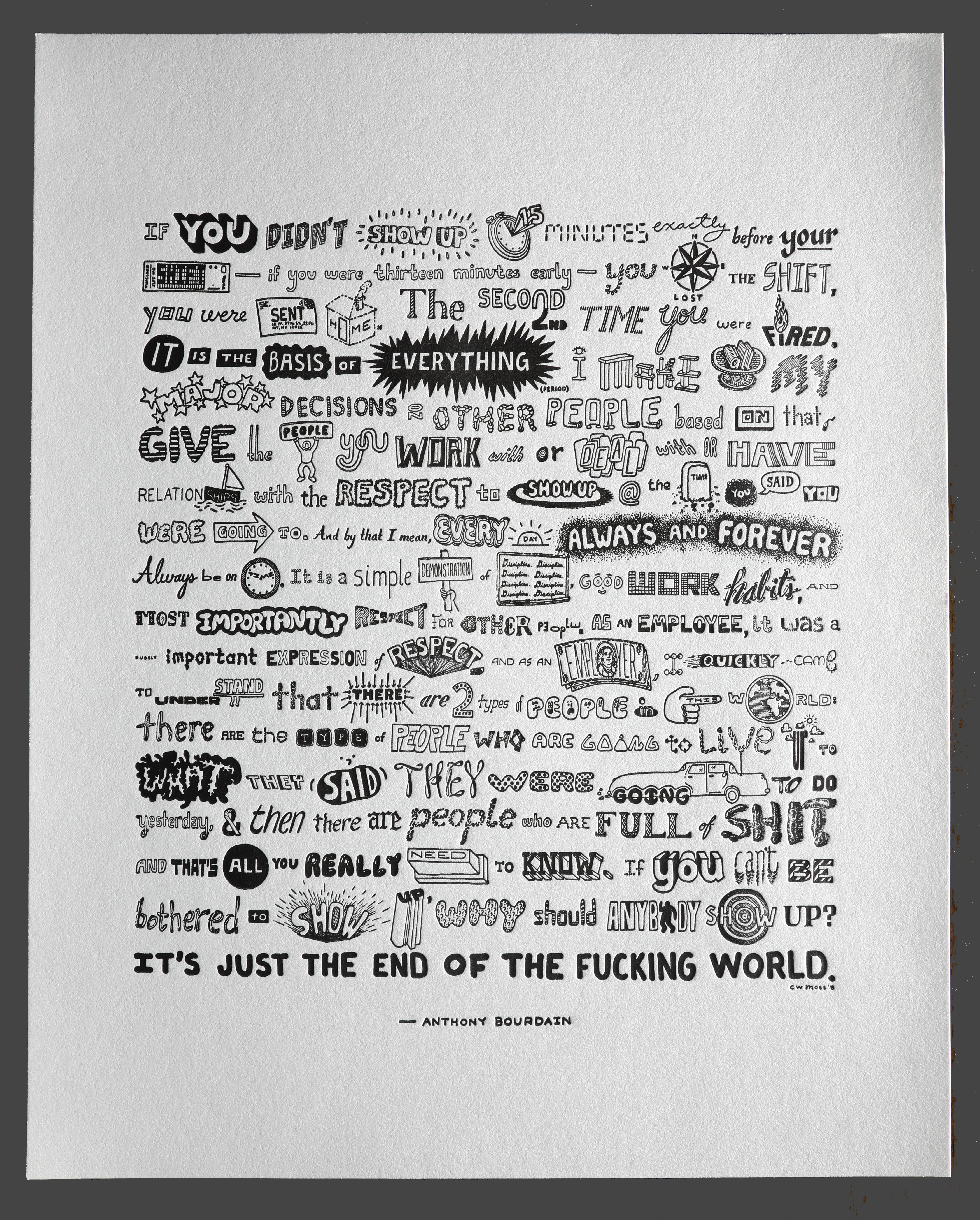 LETTERPRESSAnthony Bourdain poster