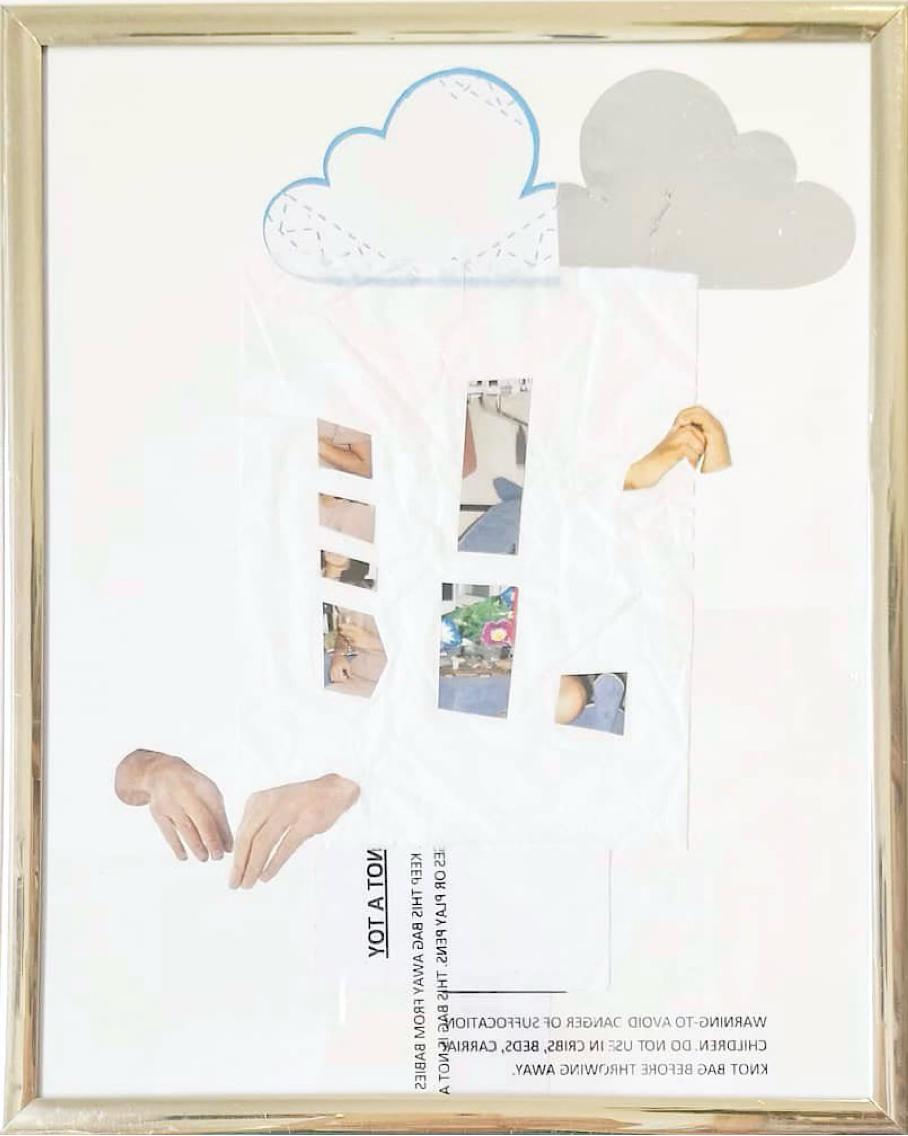 Auto-retrato [Self-portrait], 2021magazine, paper, packaging and photograph cut-outs, golden frame26x20.5cm