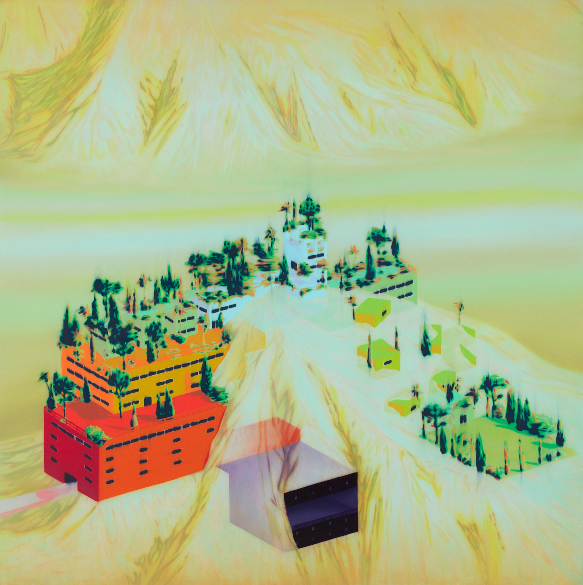 Take Care (Part II of Diptych). 2012. Oil on canvas, 72" x 72" (183 x 183 cm)