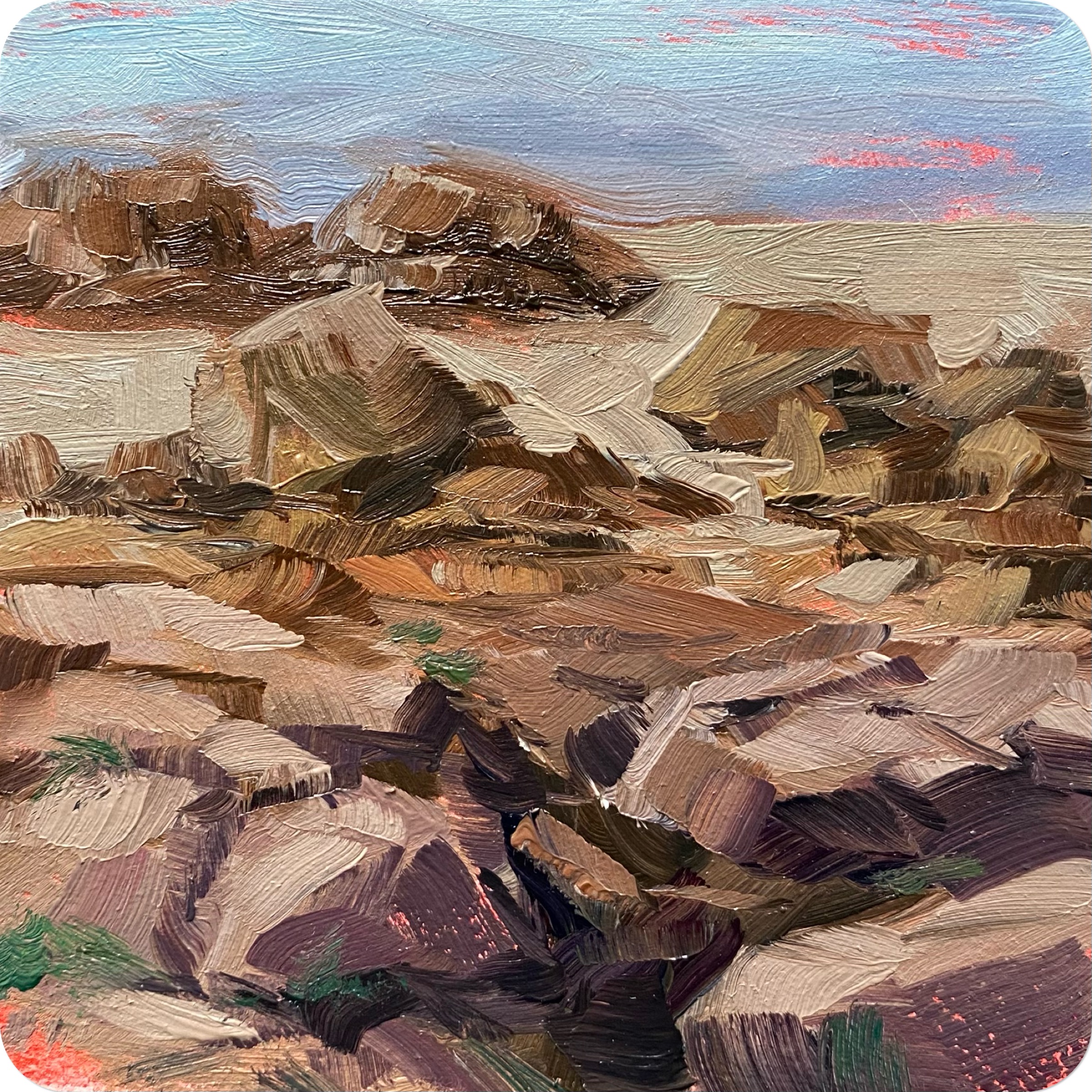 perros-guirec ii, 202510 x 10 cm oil on MDF coaster