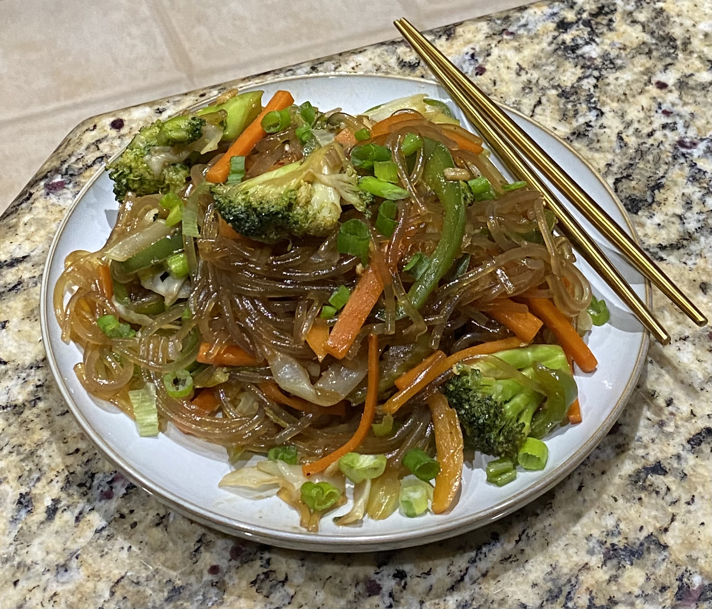 Japchae: Korean Sweet Potato Noodles