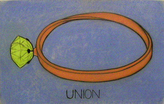 Study for “Union”, pastel on paper, 12”x19”