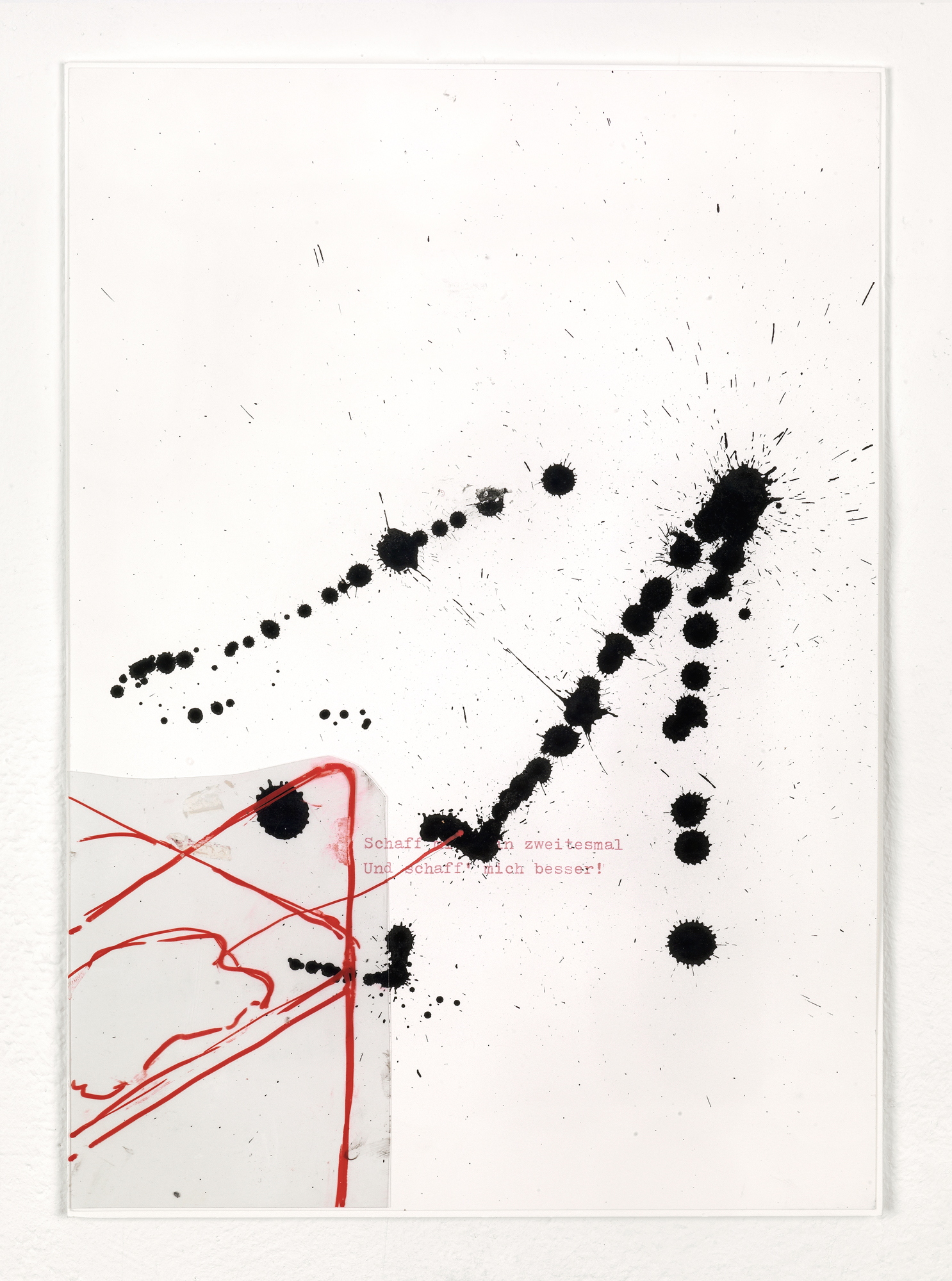 Fragments (Ellen W.)  – 11 Felt tip pen, gouache pen, acrylic sheet on typed paper 29,7 x 21 cm