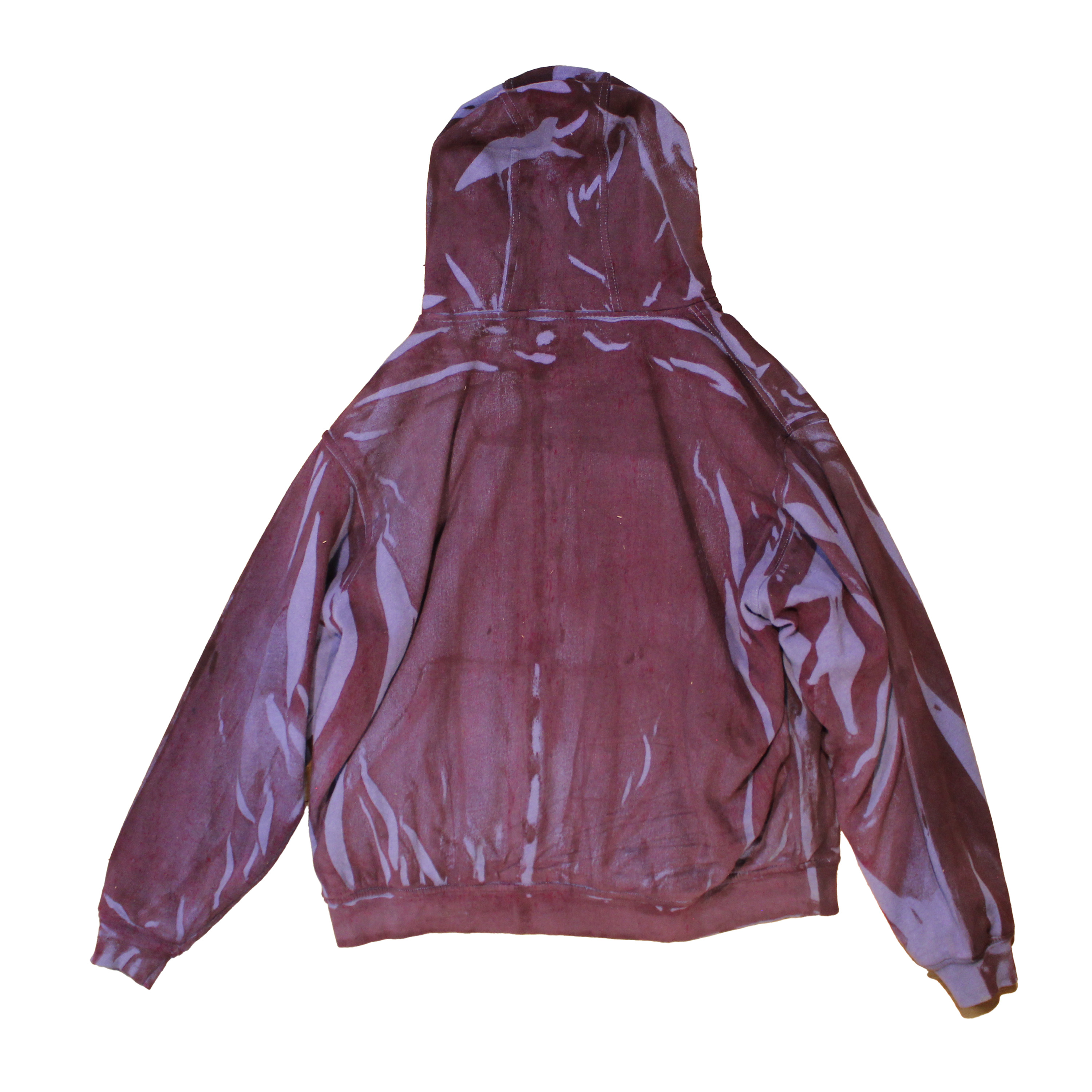 reclaimed vintage thermal lined hoodie allover printed with textile dye 