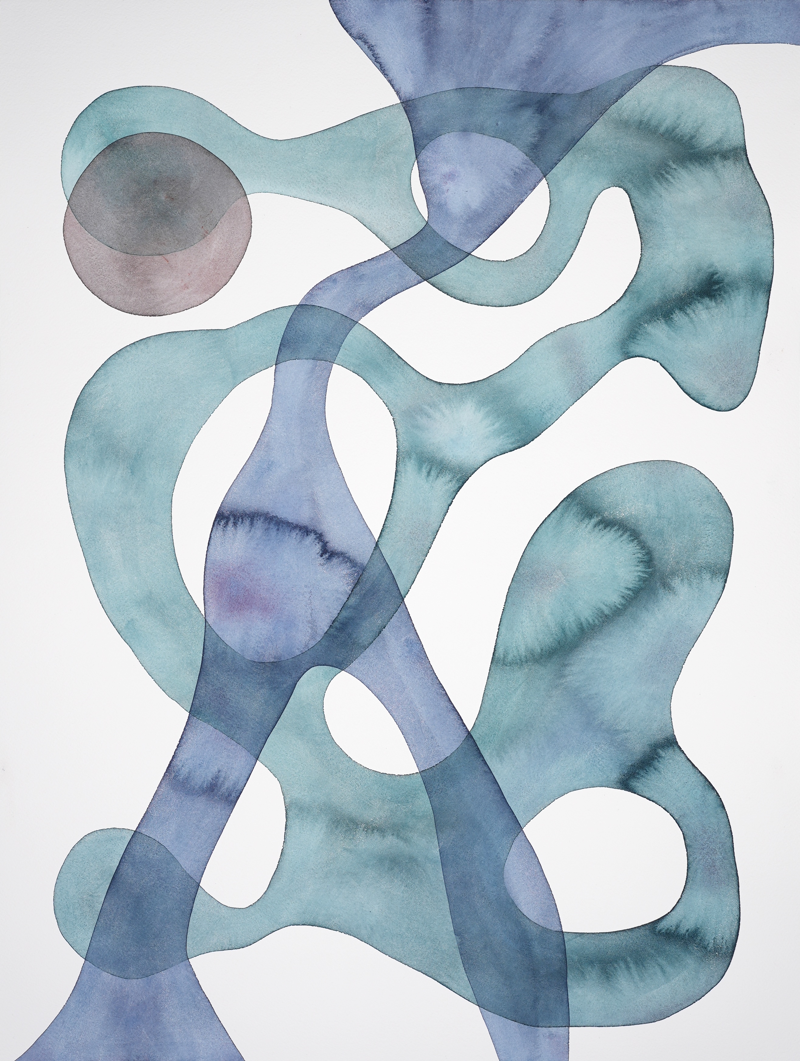 Graphic Score TSL25011801 (2025), watercolor on paper, 46 x 61 cm