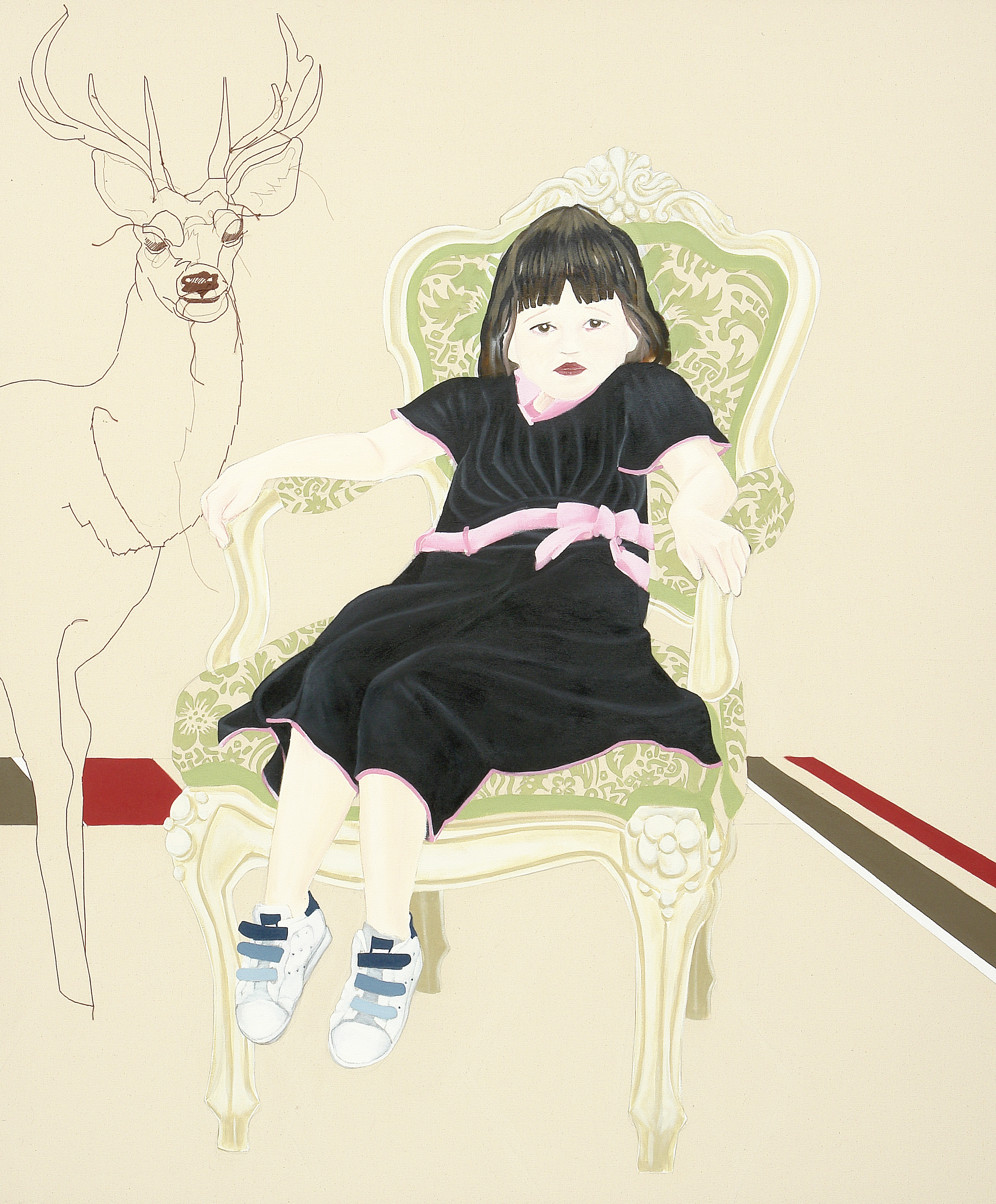 UNTITLED | Hand embroidery and acrylic on unprimed canvas | 172 x 142 cm