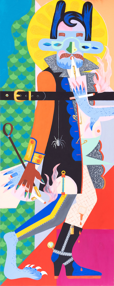 Timothy Siciliano, 'Présentation du Corps (Presentation of the Body)' [Diptych: left panel], 2023, Acrylic, flashe, and Kremer Pigments on 2 wood panels. 24 x 60 in. / each