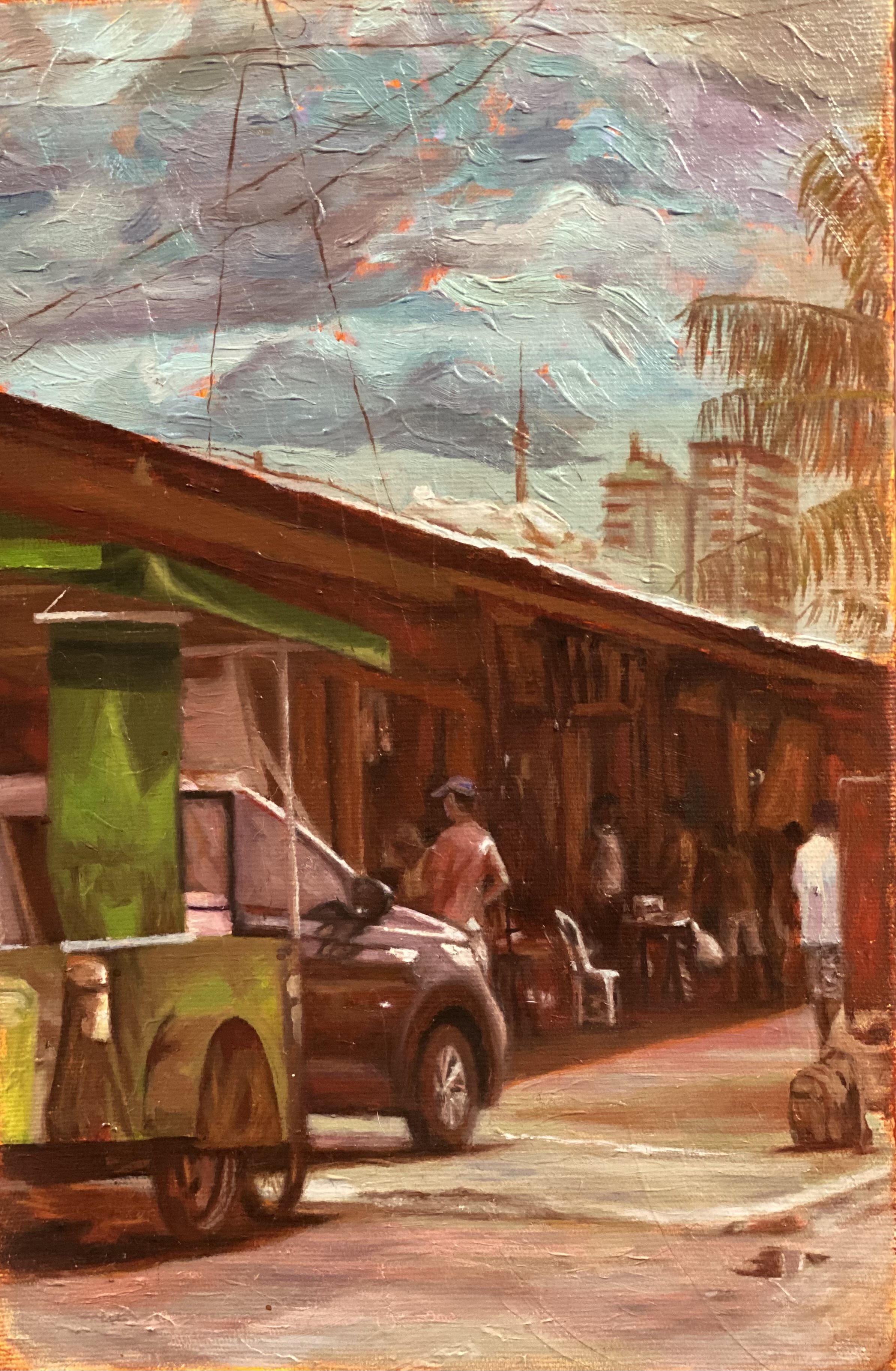 Adjacência, 2024. Técnica mista sobre tela (acrílica e óleo), 30 x 20 x 3,5 cm. 