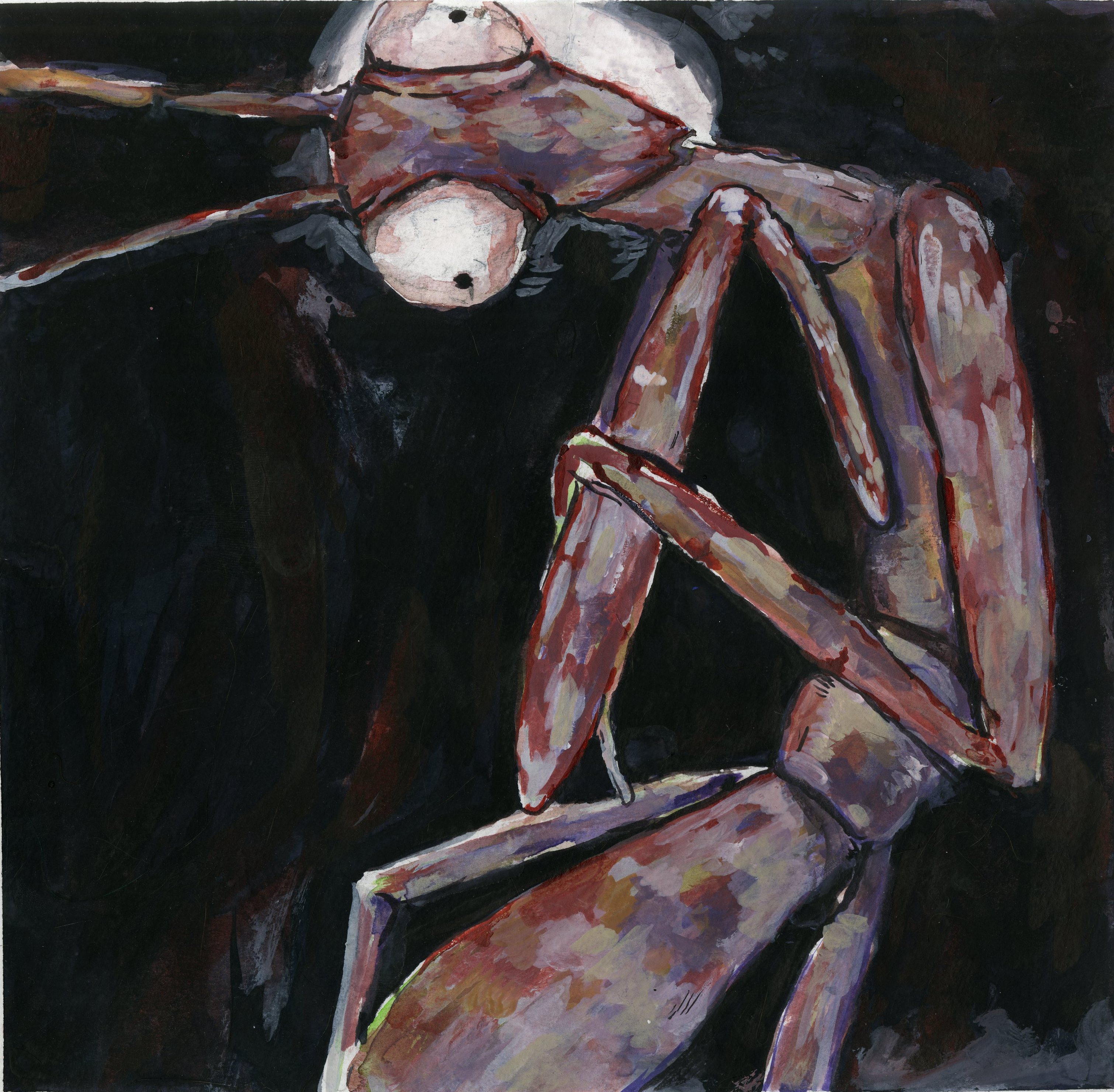 egon schiele "the poet" mantis 2018 watercolor