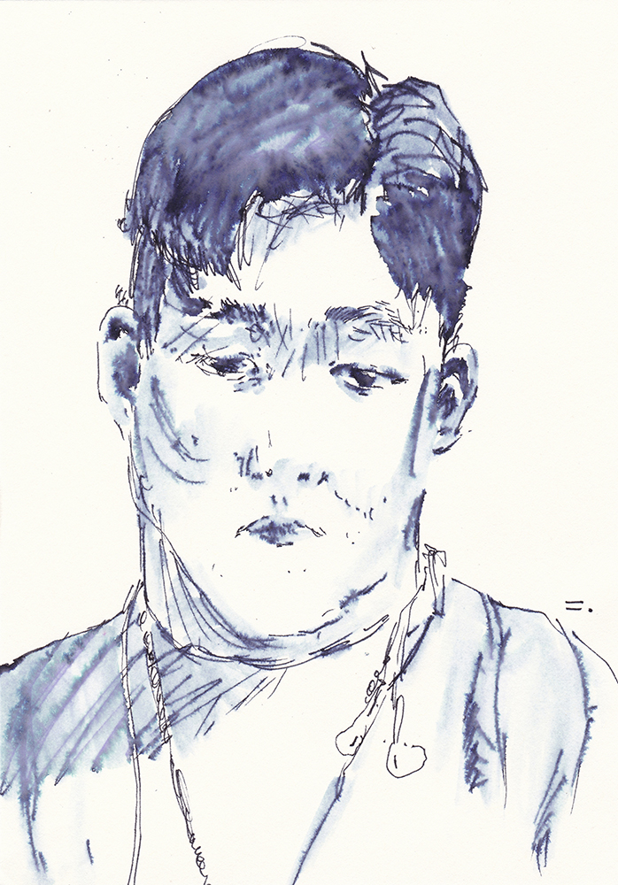 용현의 초상, 2017, pen on paper, 21*14.8(cm)