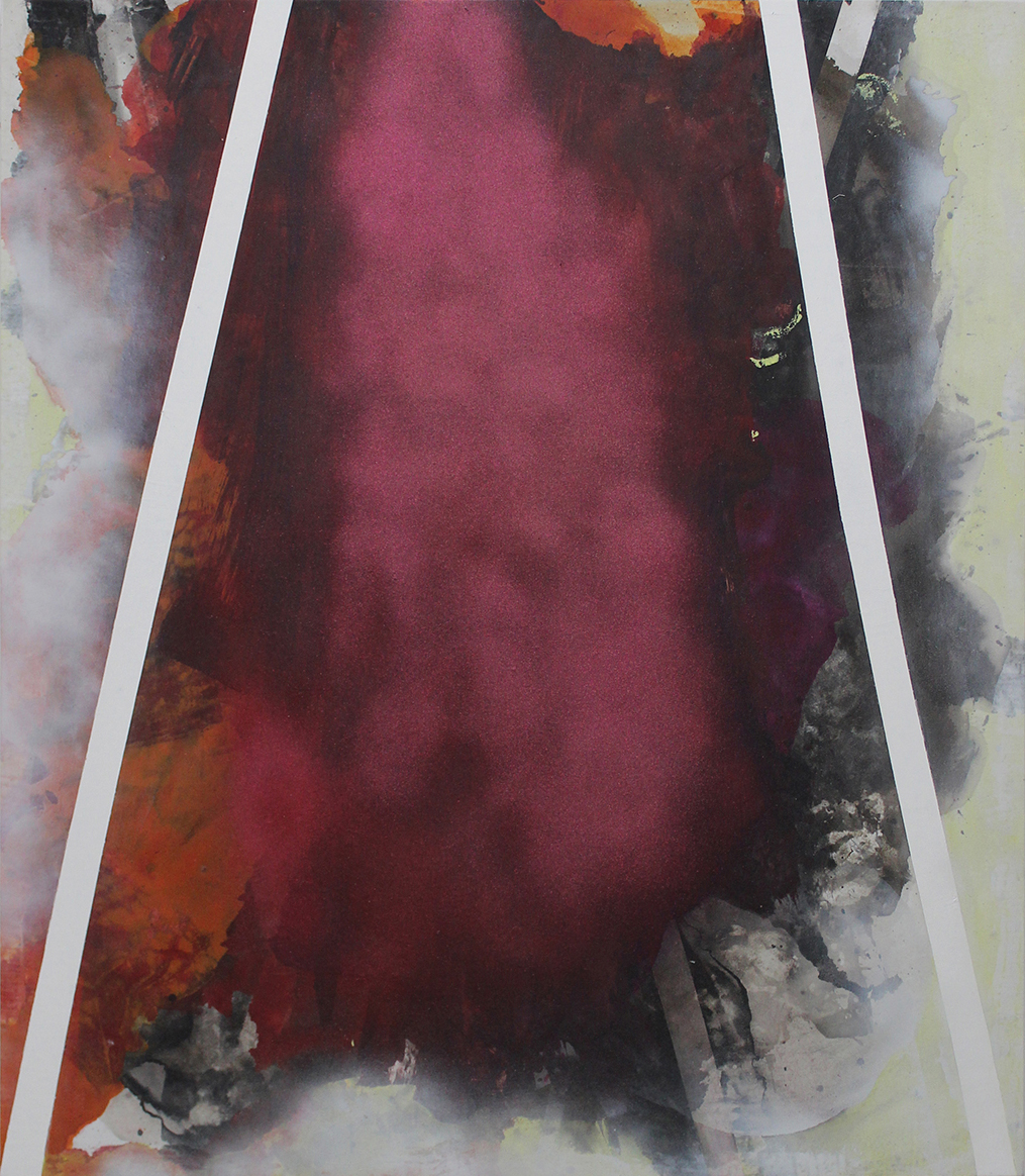 Untitled, acrylic and spay paint on polyester canvas, 66" x 54", 168 x 137cm 