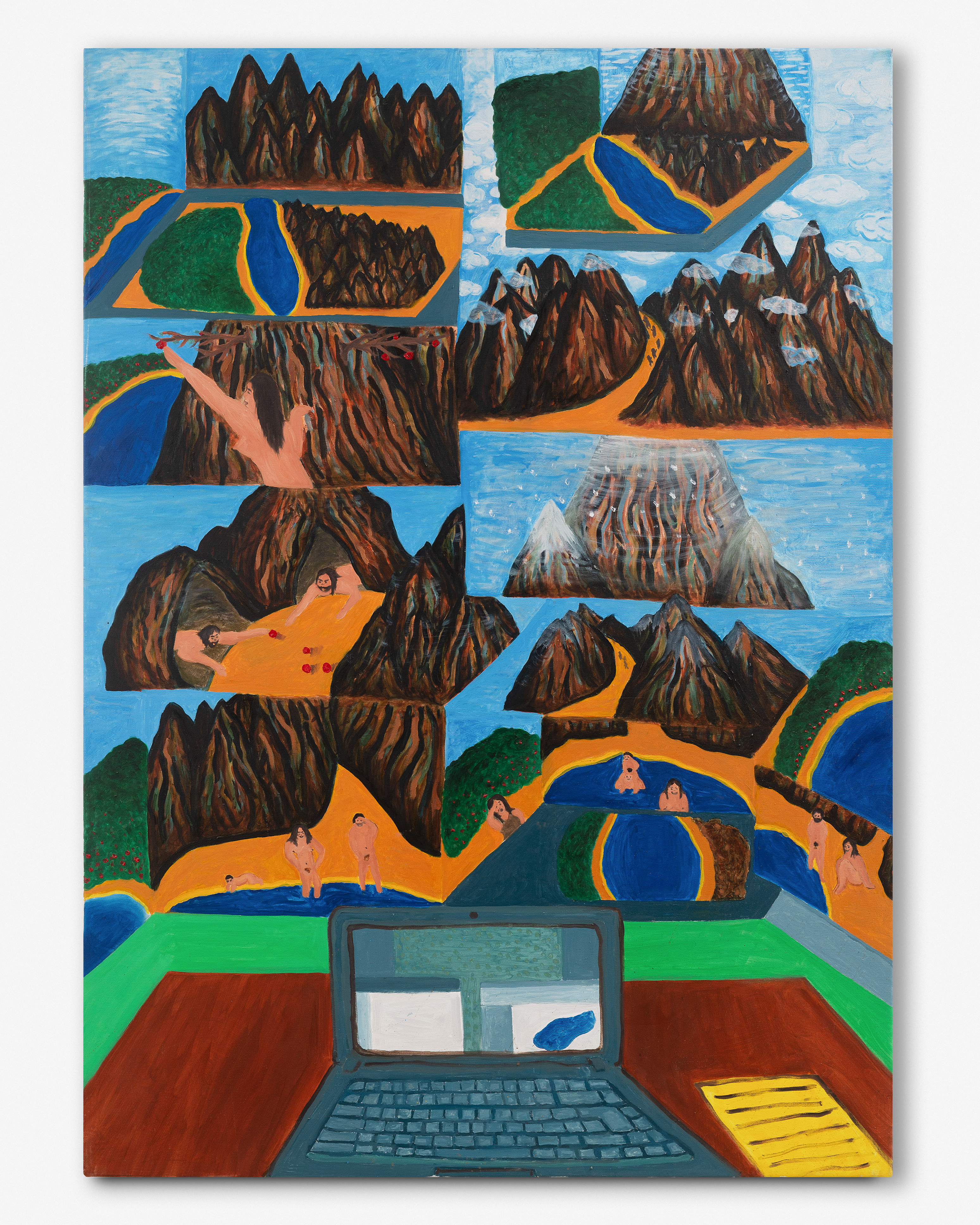 Escritorio del geógrafo / Geographer's desk  (2019)  Serie:Palca Madre / Mother Board  140x100 cm (55x39 in)  Oil on canvas