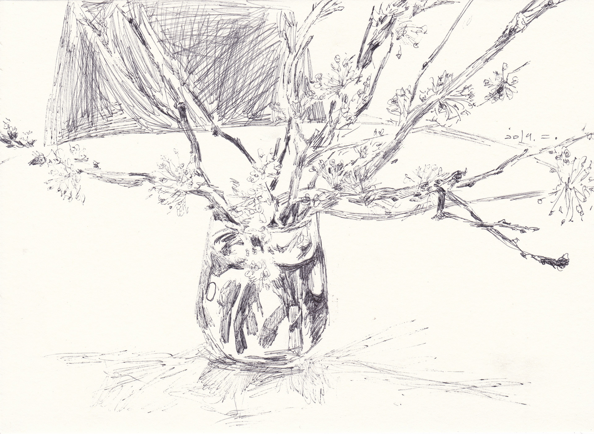 추위를 피해서, 2019, pen on paper, 14.8*21(cm)