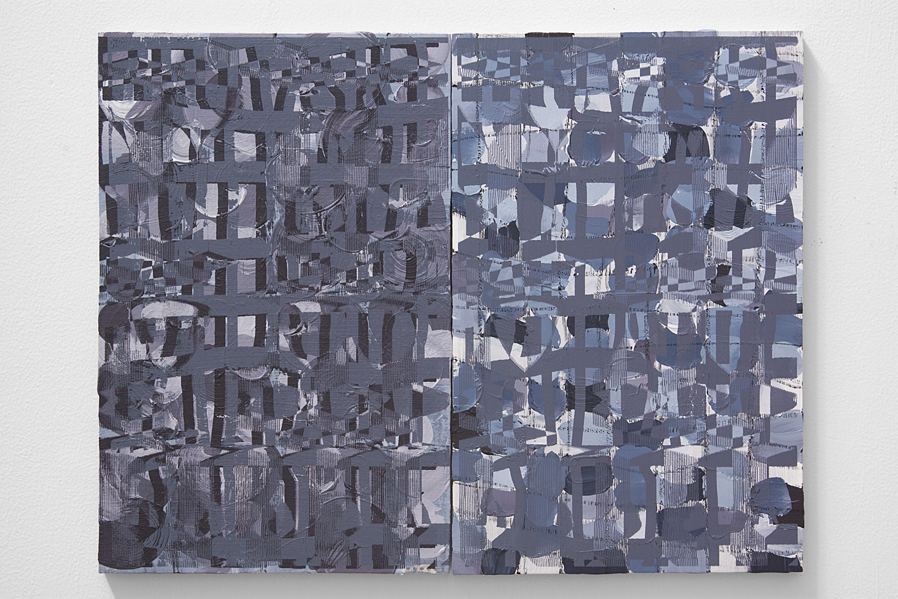 Covering 9, 2018, acrylic and screen print on panel, 17x22 inches