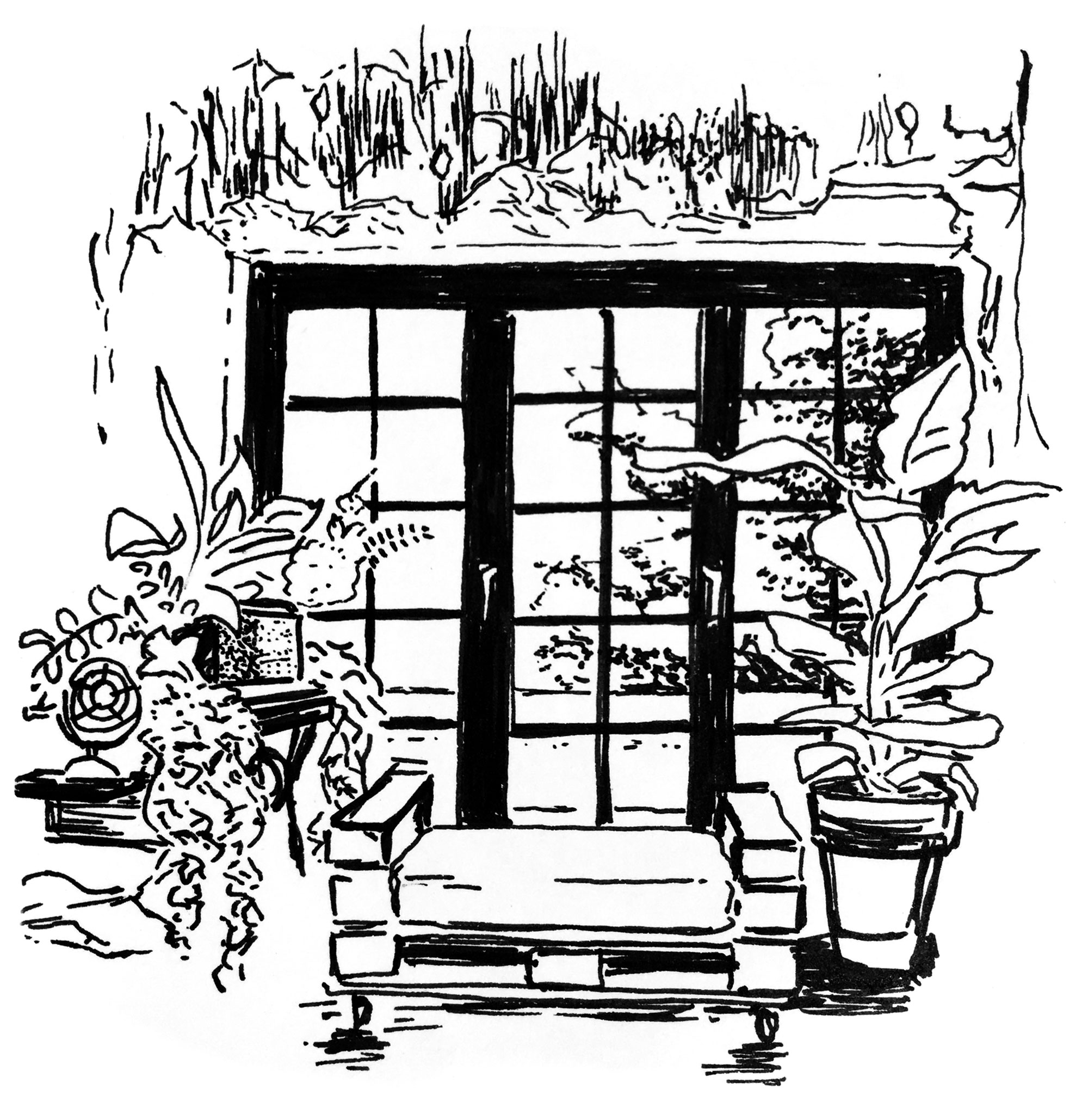 Urban Plant - Ink on paper 20x20 cm