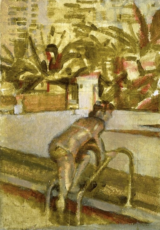 Bathe 2 1992-1996oil/canvas/board 7x10”