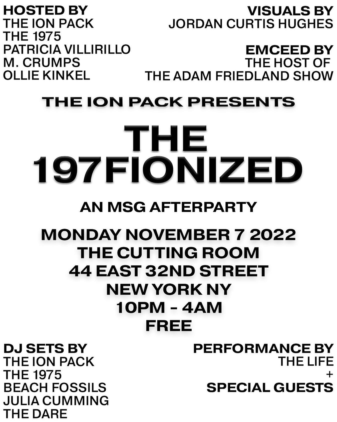 ION PACK x The 1975 - MSG Afterparty - New York, NY