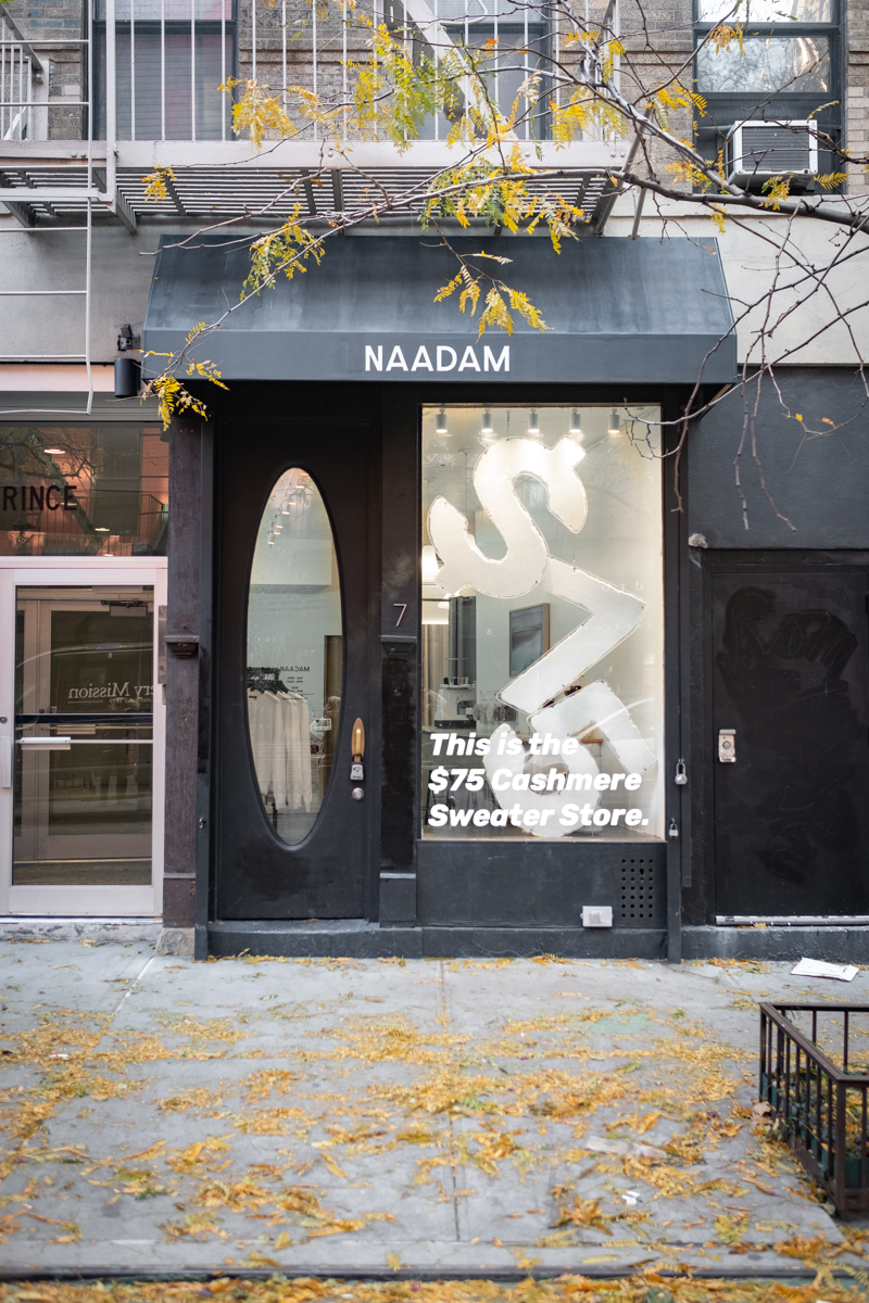 A store that sells one product, the $75 Cashmere Sweater