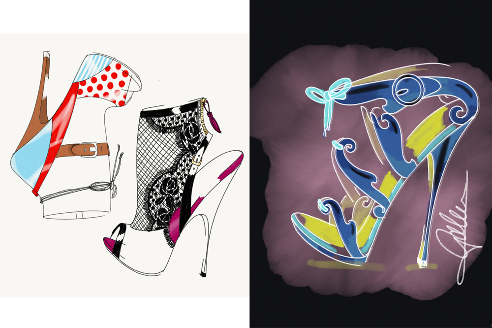  iPad drawings using pencil, fingertips and collage.