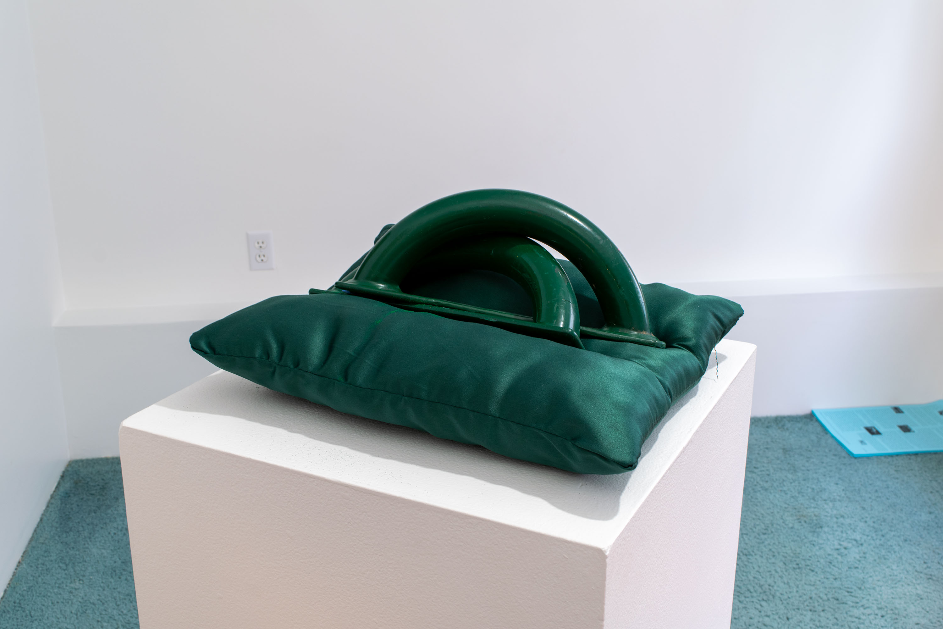 Bloodsport/Playground Rules, 2022, Bus bench dividers (courtesy of Los Angeles Metro), Bondo, enamel, poly-satin, polyester filling, Charlotte Zhang