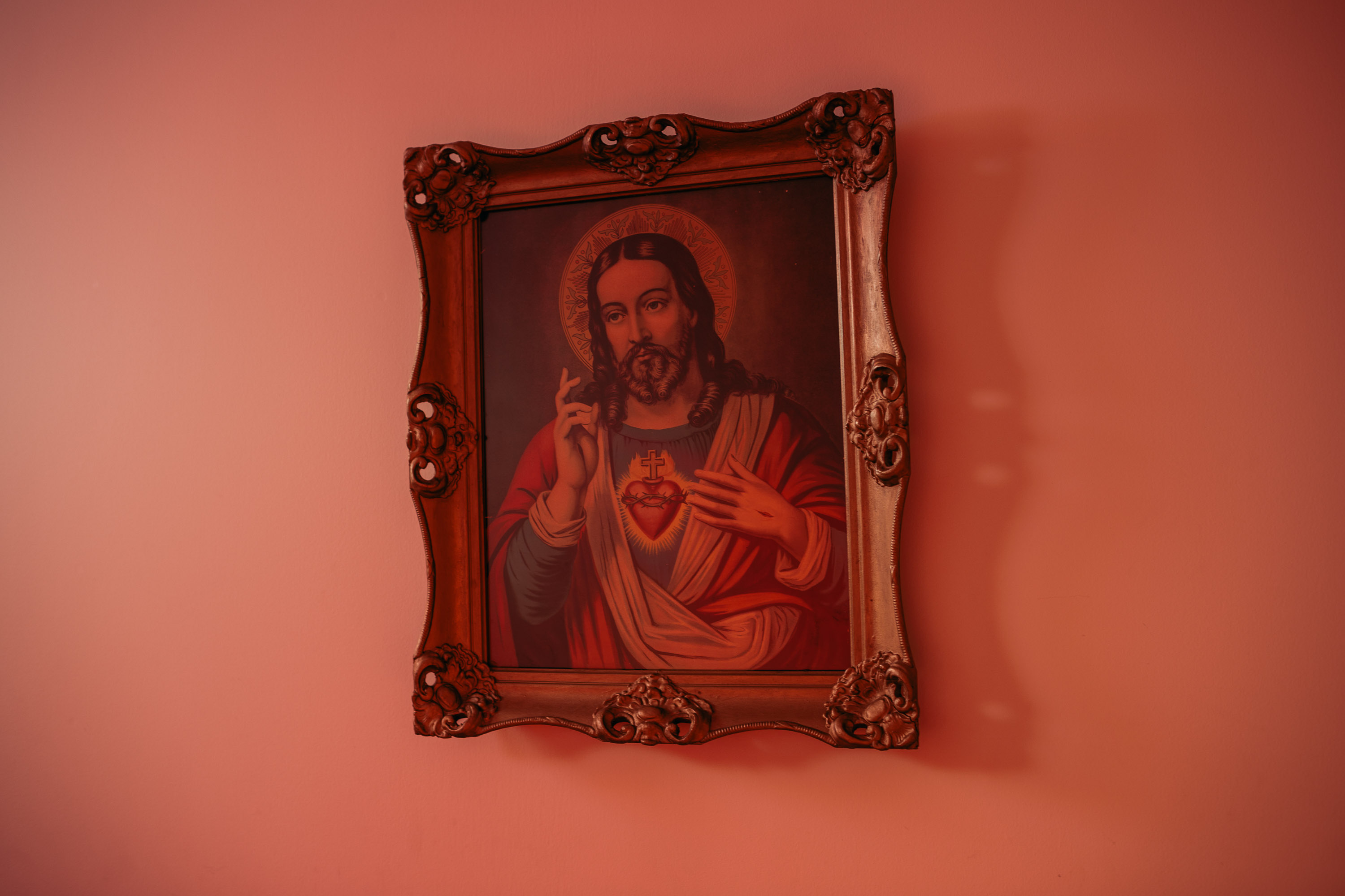A painting inside the St. Patrick Catholic Church in Morristown, Tenn. Luis and his sister's family attended this church regularly and has been an important meeting space for the Latino community in Morristown.