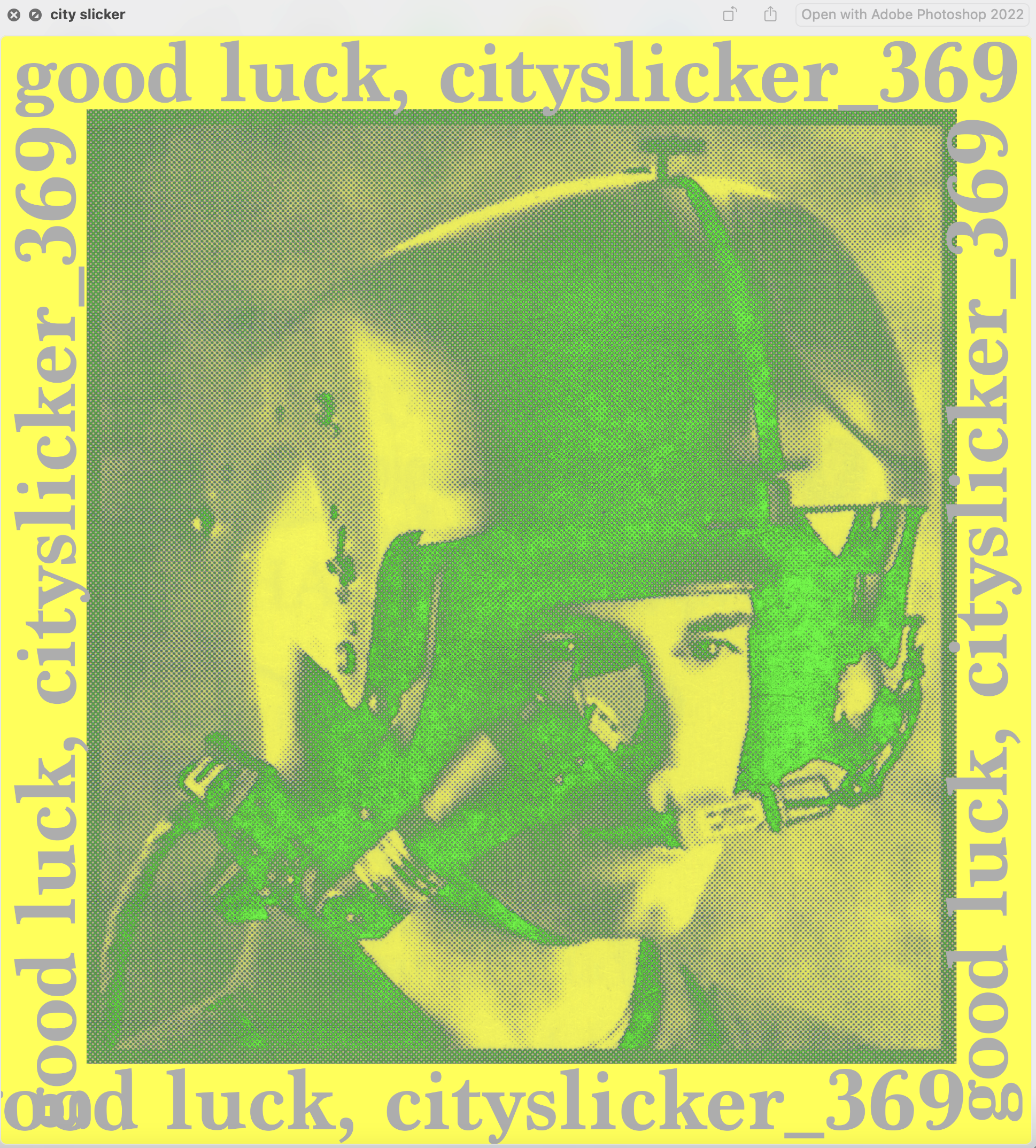 commemorative hanging of a stylised retro-futurist soldier