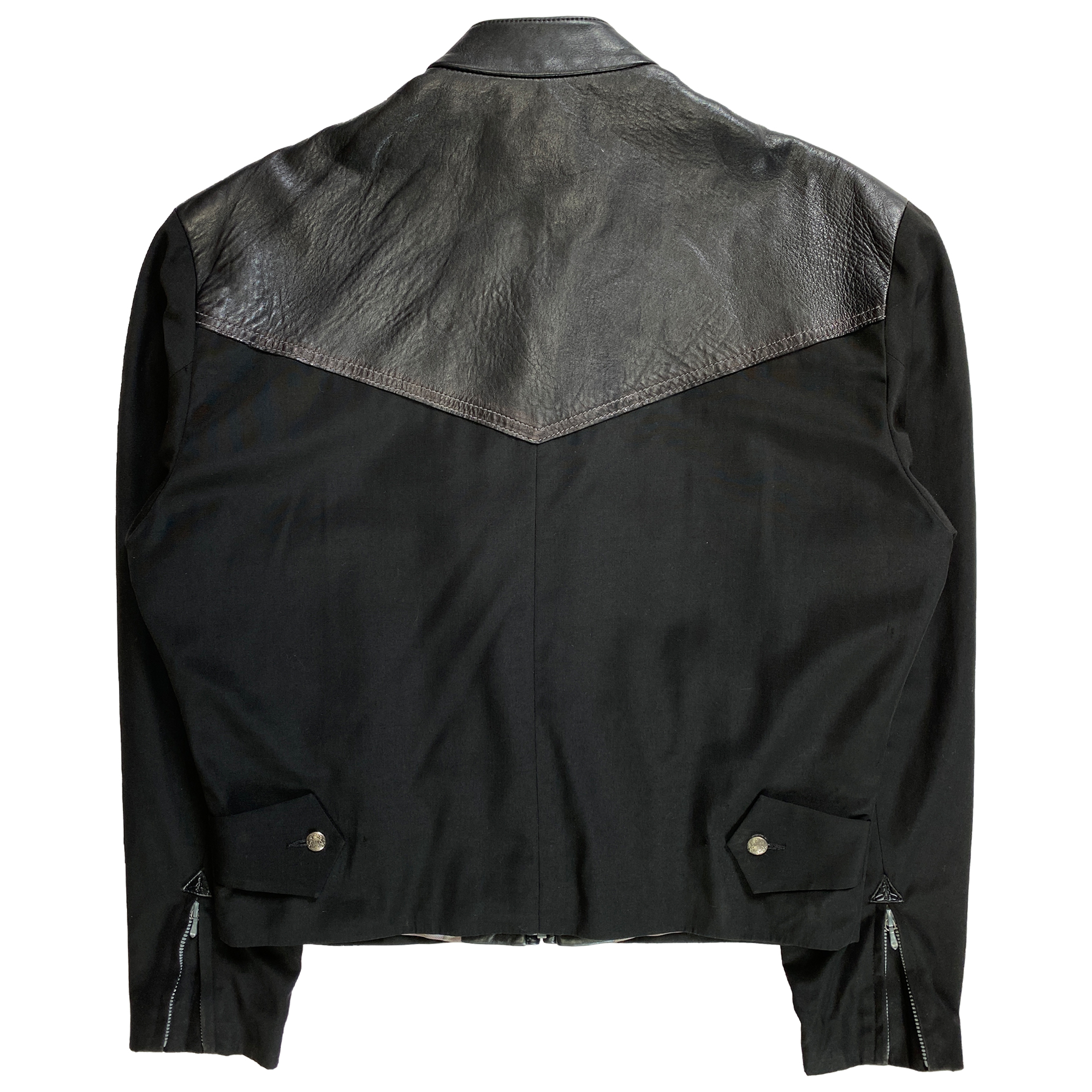 John Richmond, Circa 1990 Moto Bomber Jacket with Leather Detail