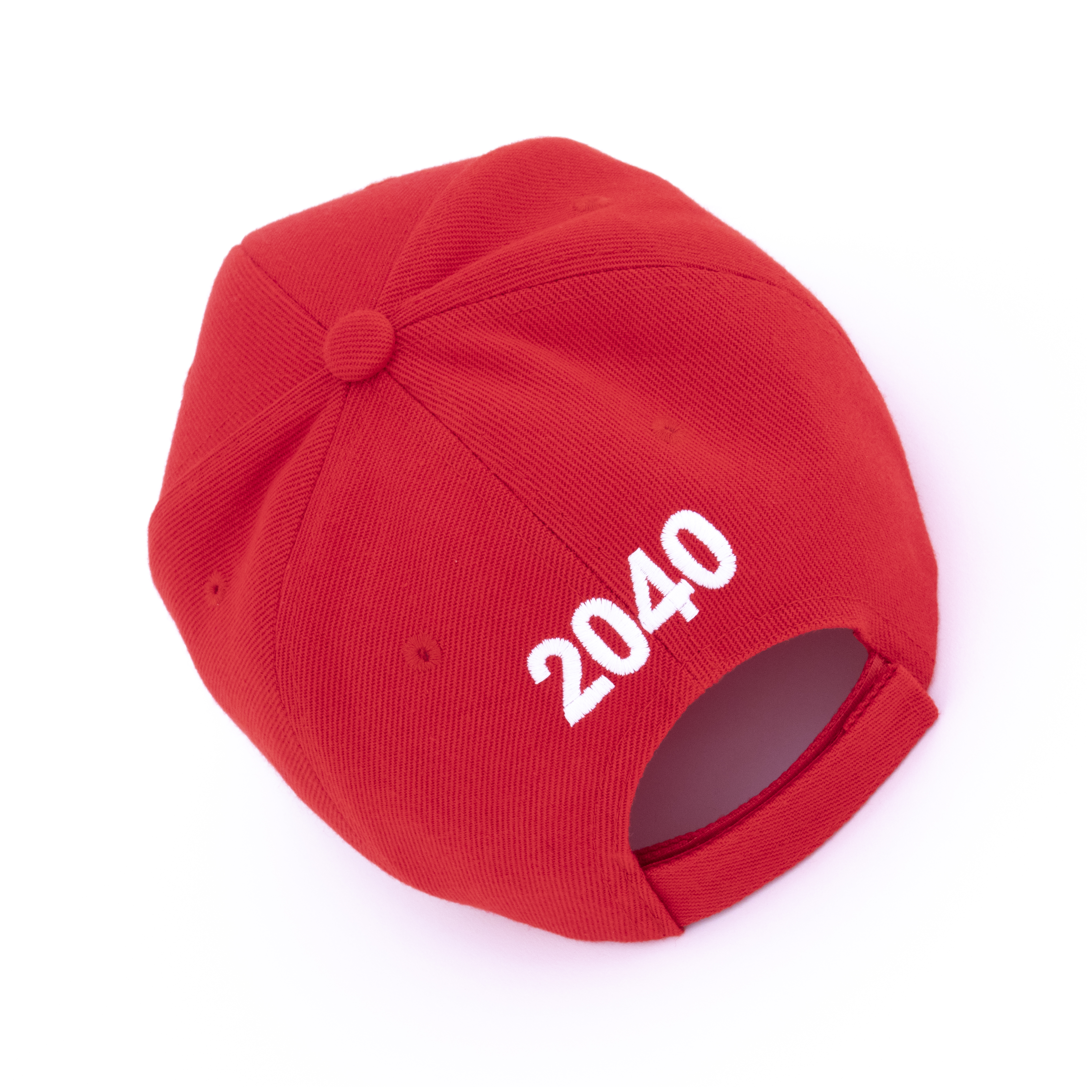 2040 Cap (Red)Embroidered cap with laser cut brim,signed and numbered interiorEdition of 150 plus 6 AP