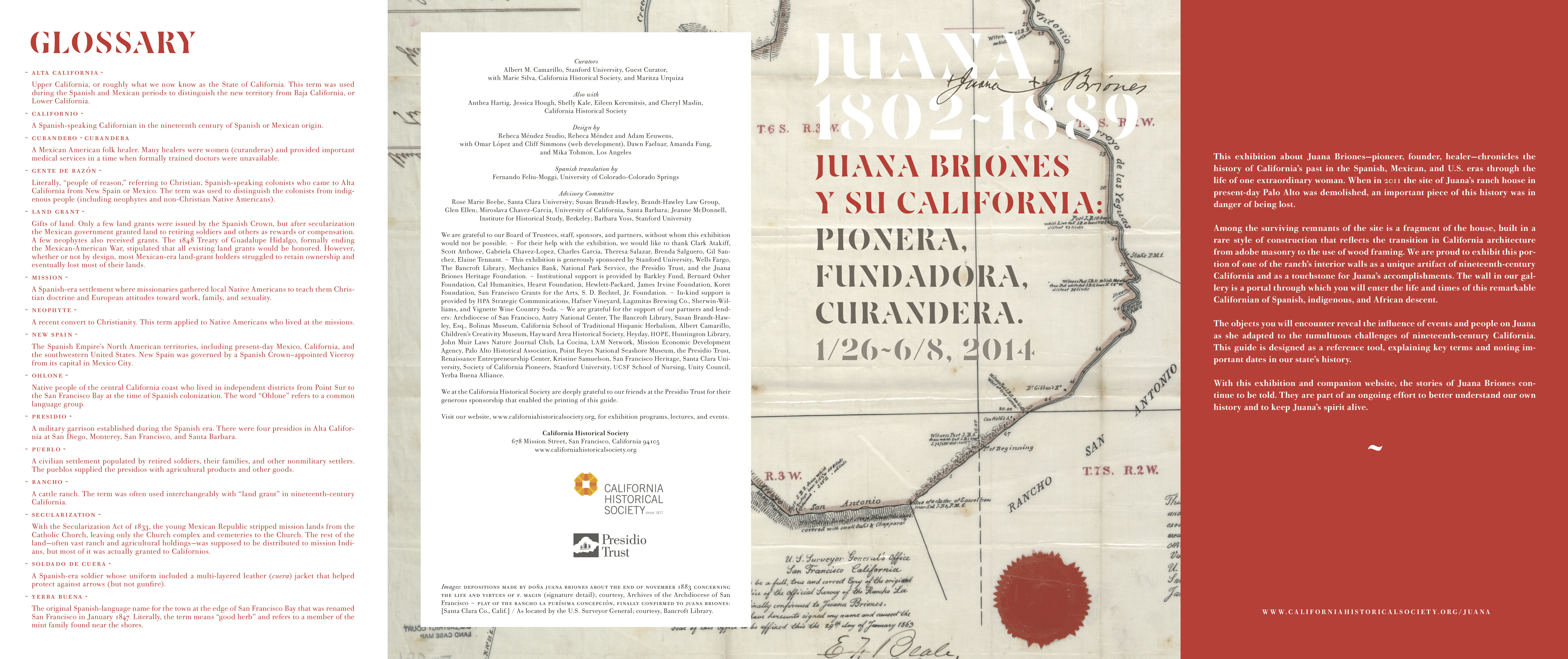 Juana Briones y su California, gallery guide.