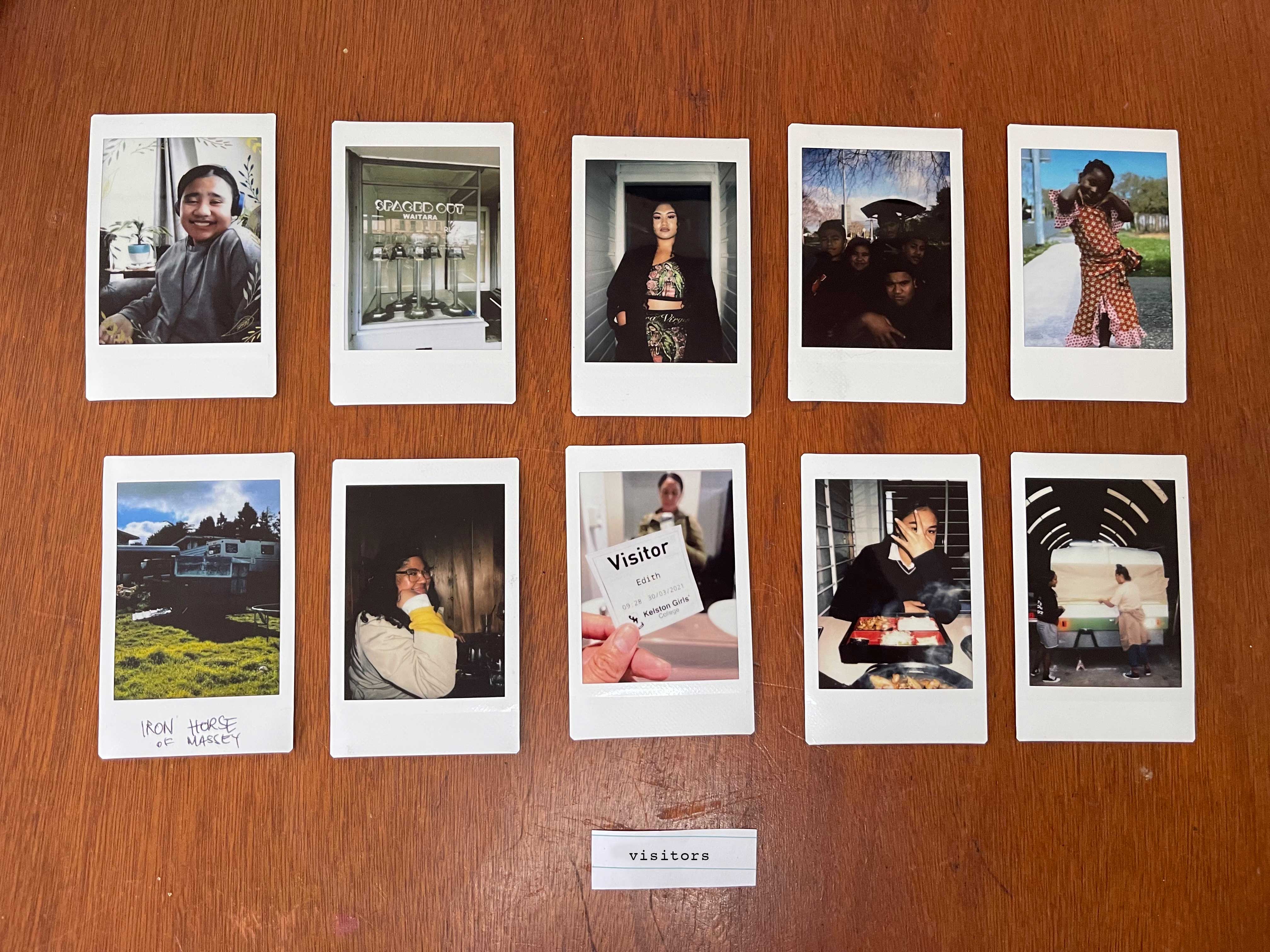 visitors, set of 10 instax polaroids, 2017-21