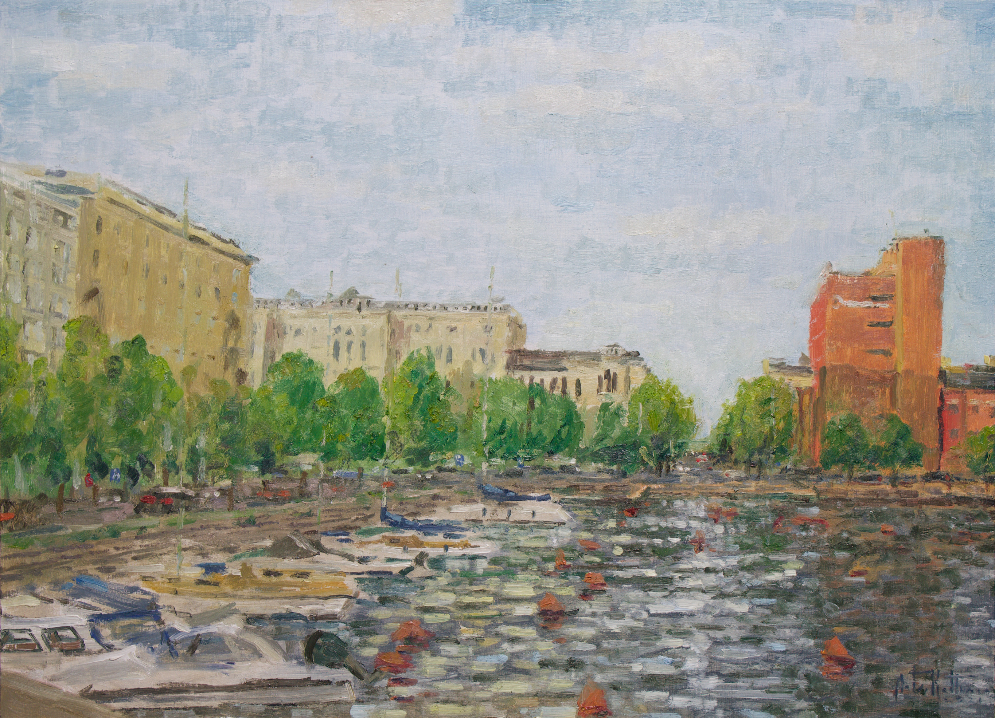 "Hietalahti", oil, 34x47cm, 2021