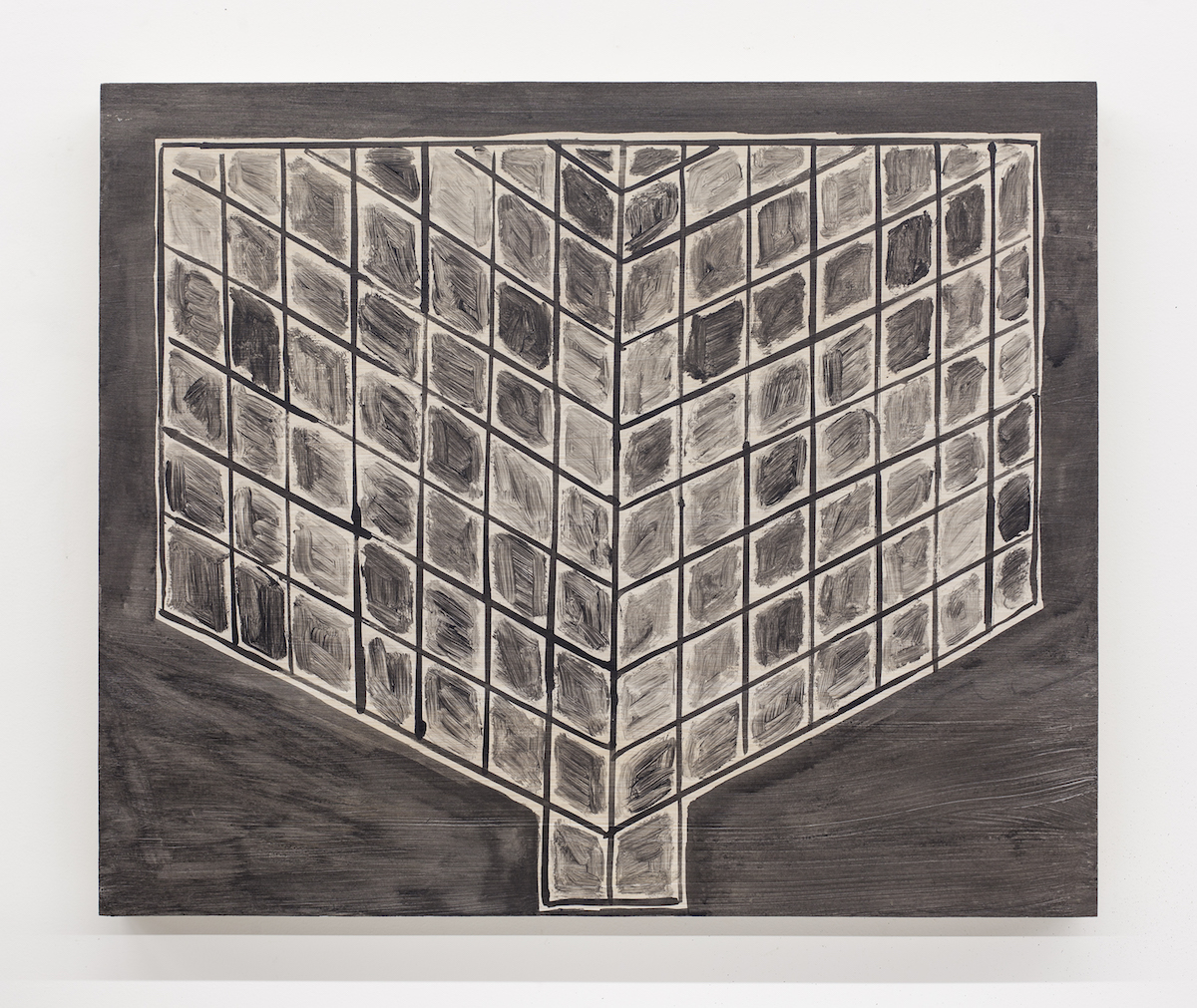 Grid Tree, 2017, Acrylic on panel, 24 x 30 in