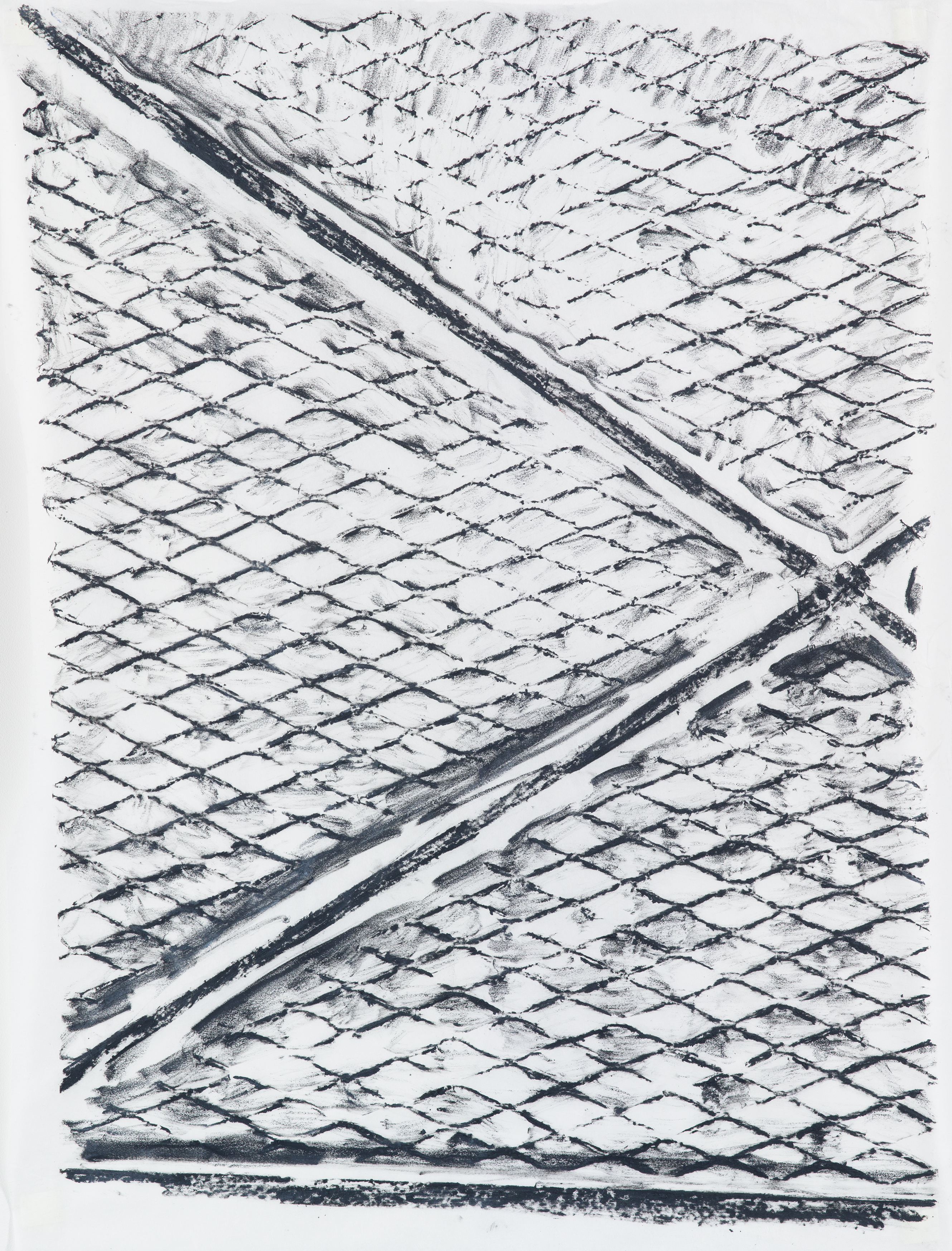 Hallway Safety Barrier, 2014. Frottage, 36 &frac34; &times; 28 inches