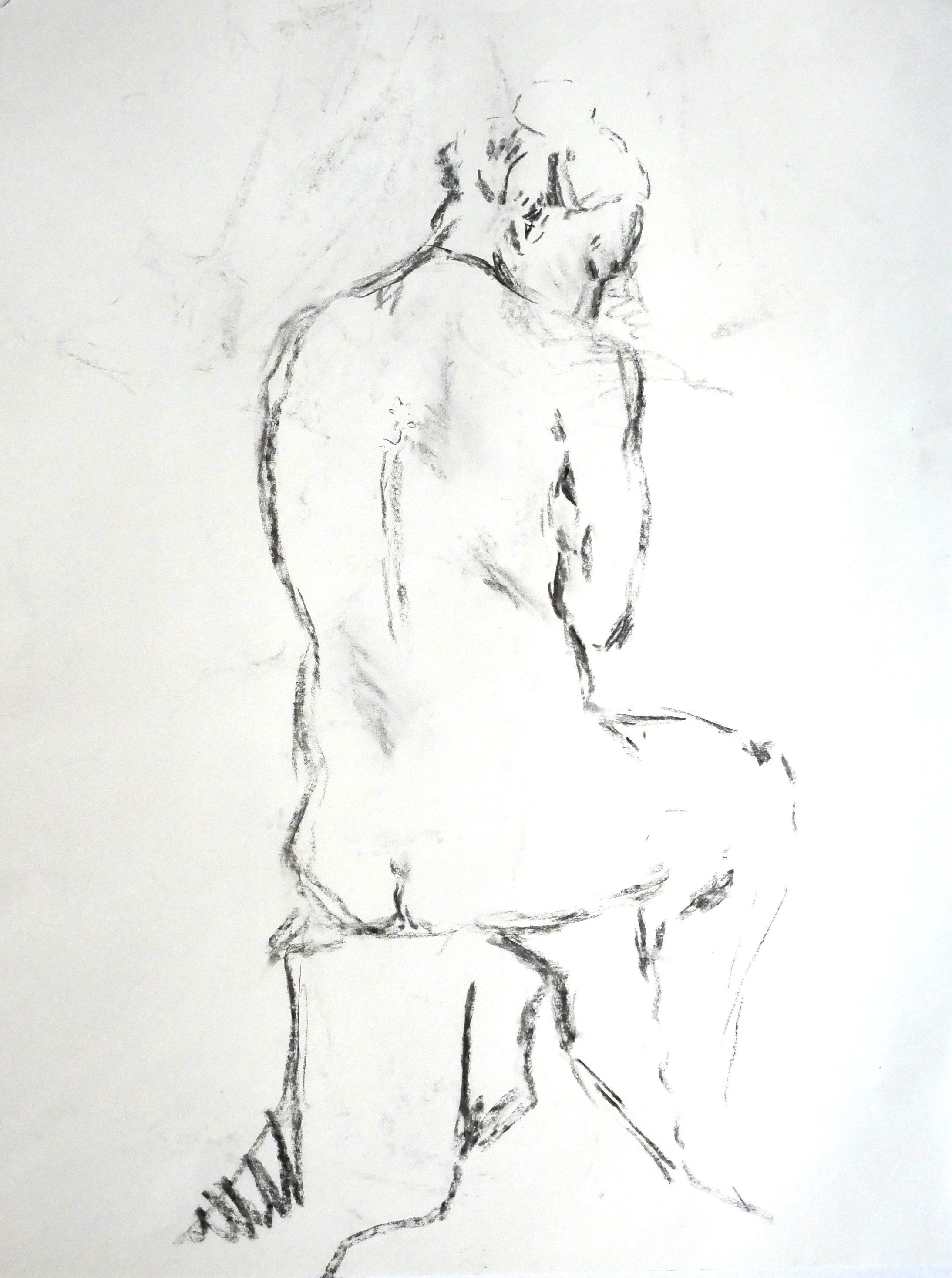 modeltekening in houtskool. -herfst 2021