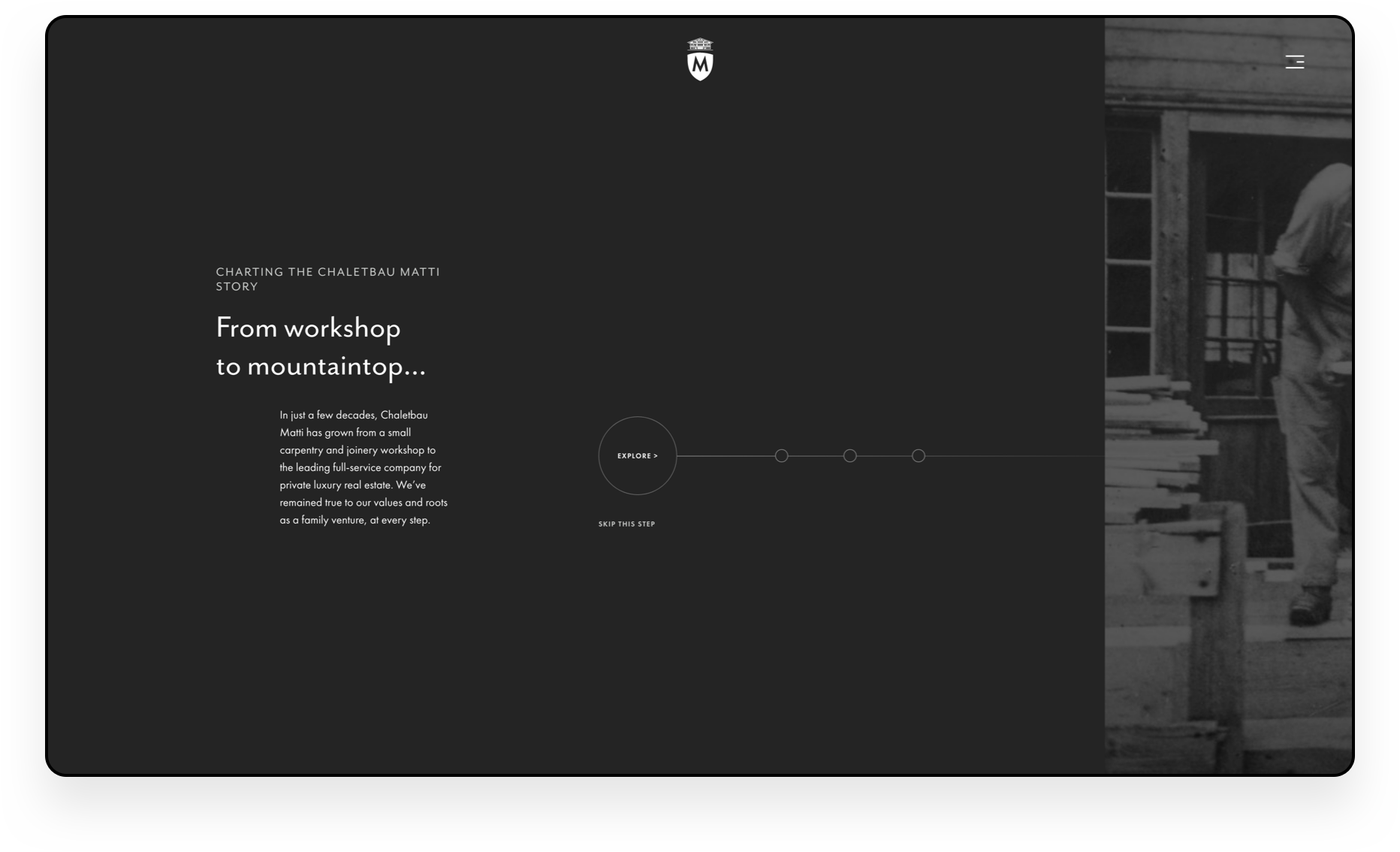 Screenshot of Chaletbau timeline, 1 of 4