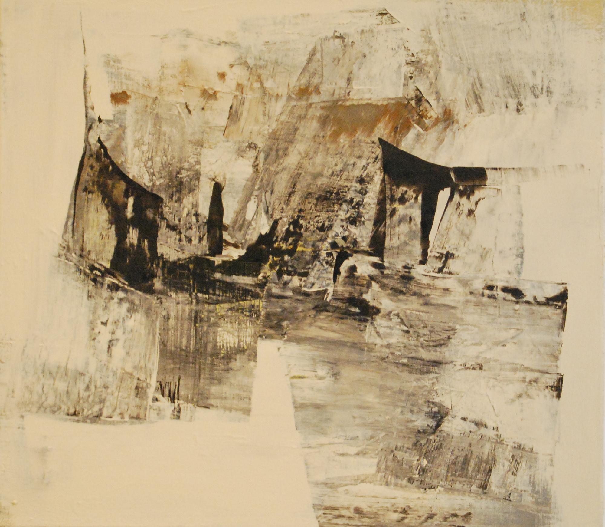 Piemont – 2011, Tusche und Acryl auf Leinwand, 75 x 85 cm