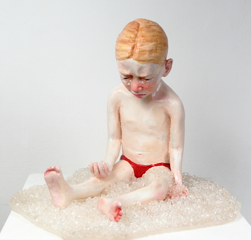 crying diamonds, 2012, fiberglass, plastic beads, 35x30x30cm