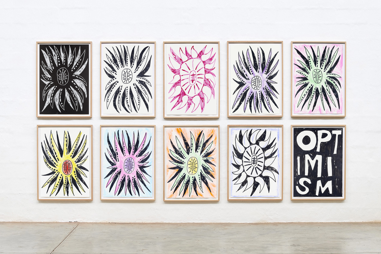 Anthropocene Optimism,2020.ink and pastel on paper.each panel 90cm x 65cm