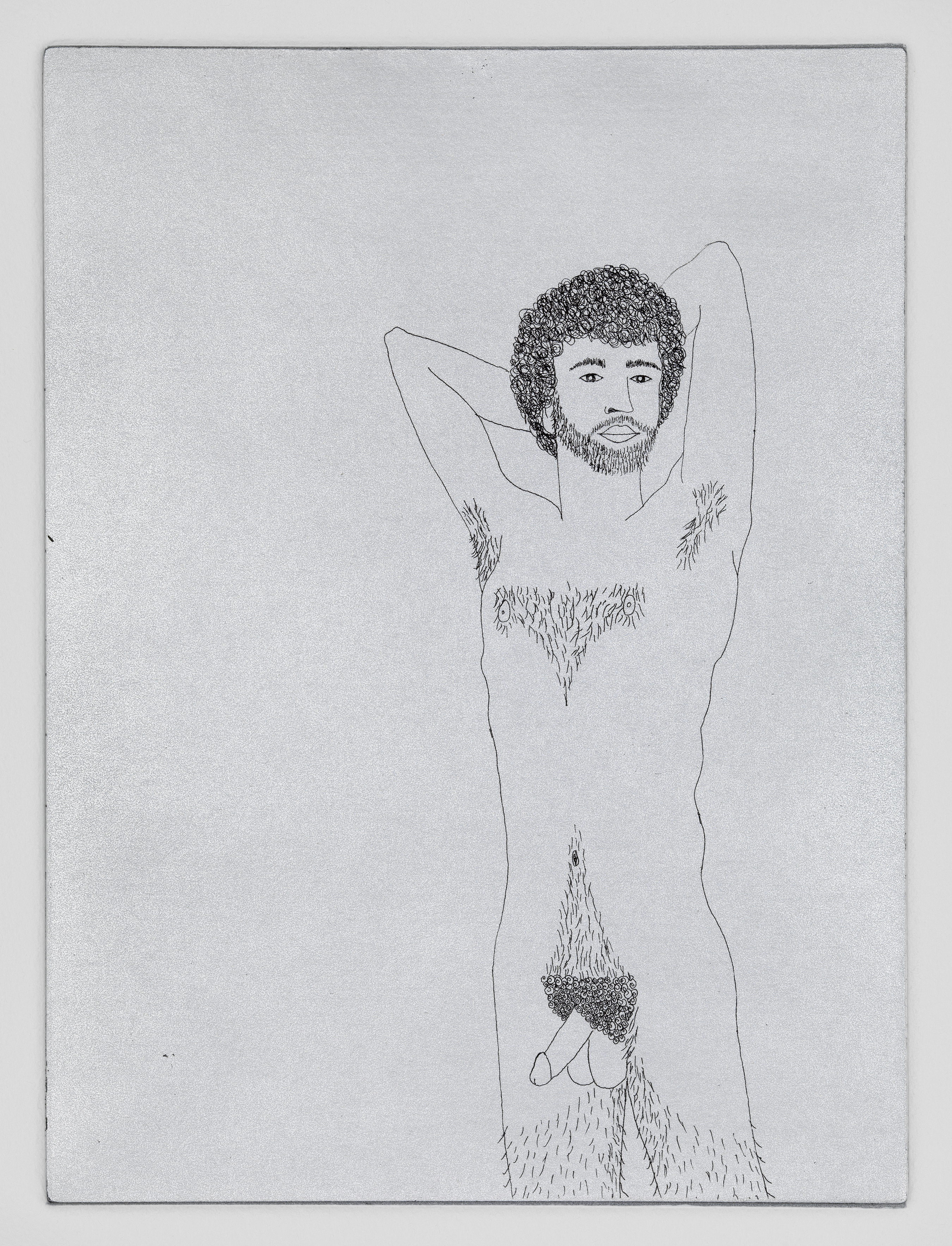 Naked Model, 2010. Etching with chine coll&eacute;; 8 &times; 6 inches