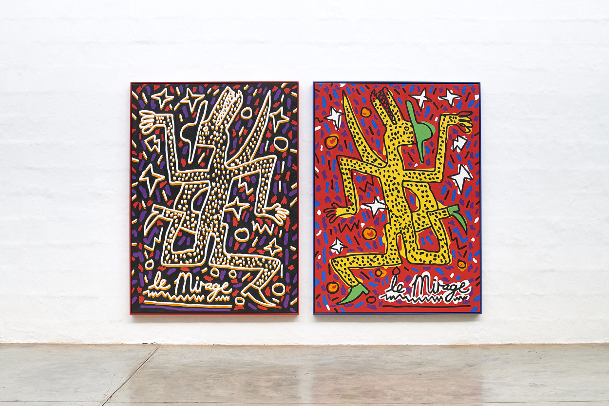 Loving Would Be Easy If Your Colors Were Like My Dreams (Diptych), 2020. acrylic on canvas in artist’s frame. 180cm x 130cm each