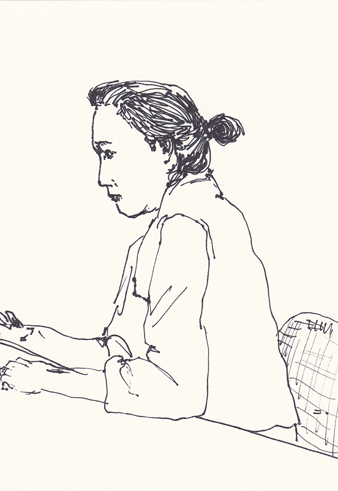 김수영 선생님, 2017, pen on paper, 21*14.8(cm)