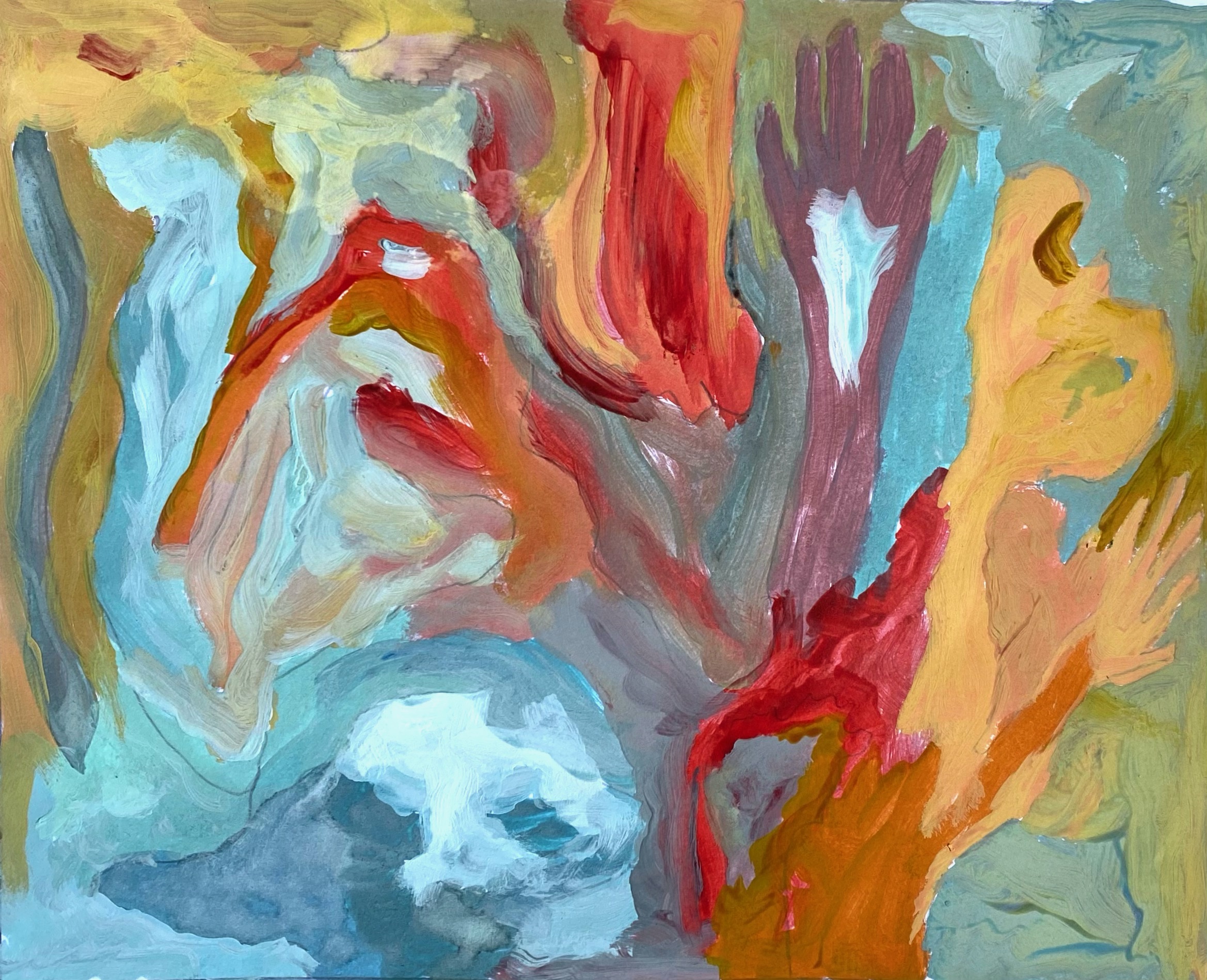 Me afogo | 20cm x 16cm | Leo Serra | 2020 | guache