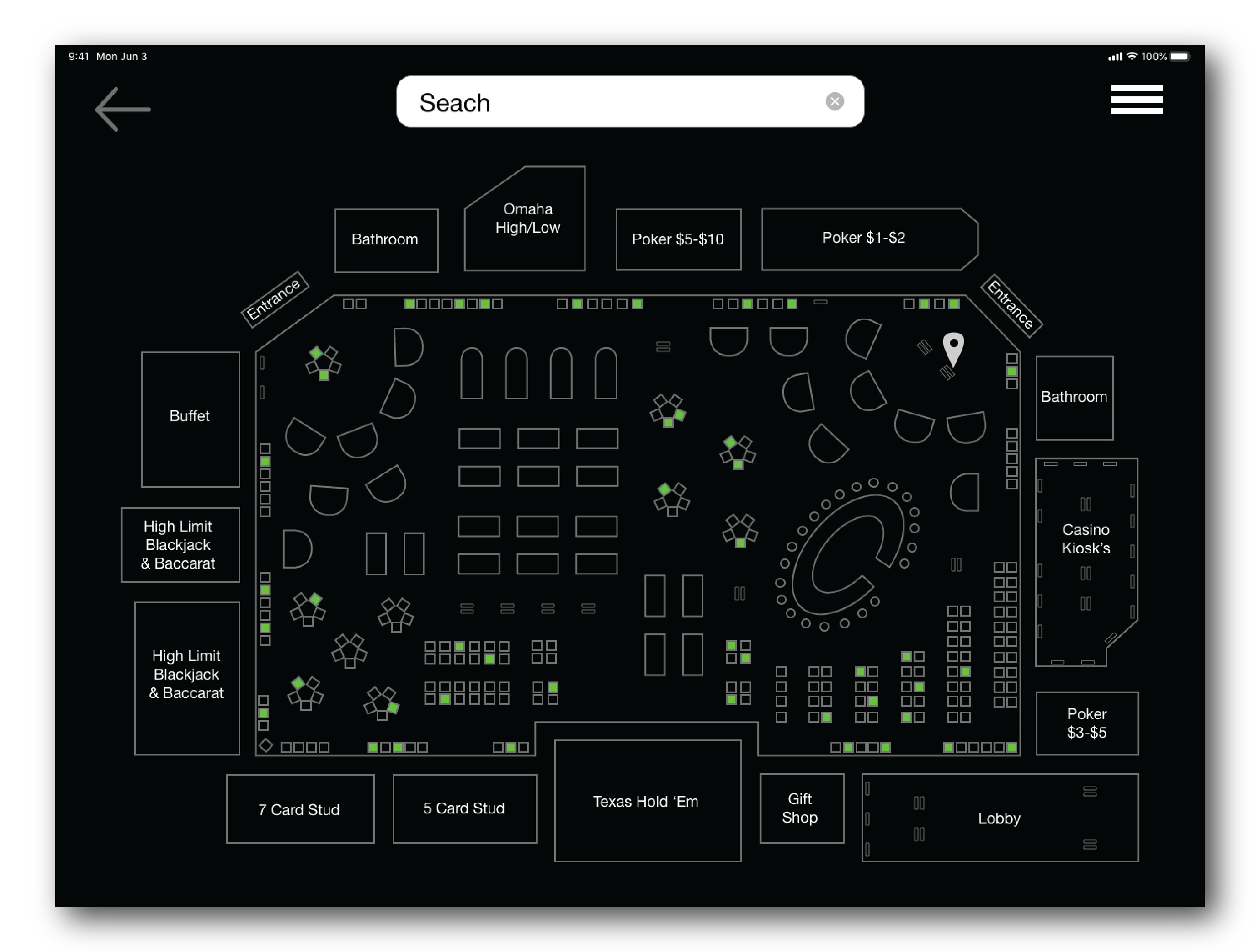 Jackpot Low Fidelity Wireframe