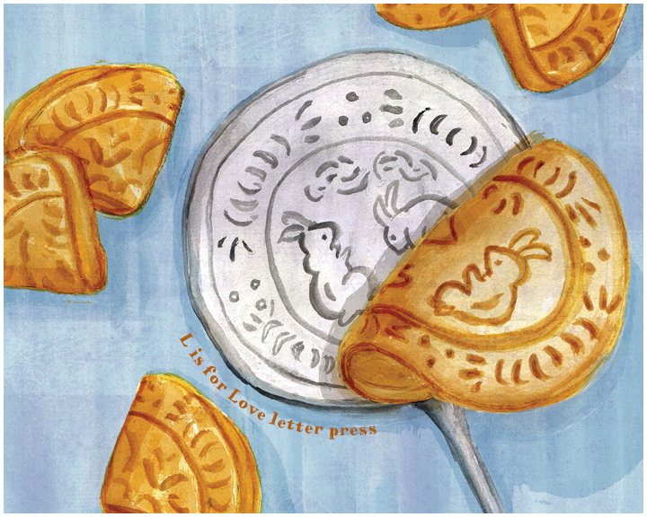 Singapore Sketches, Love Letters, Kueh, illustration