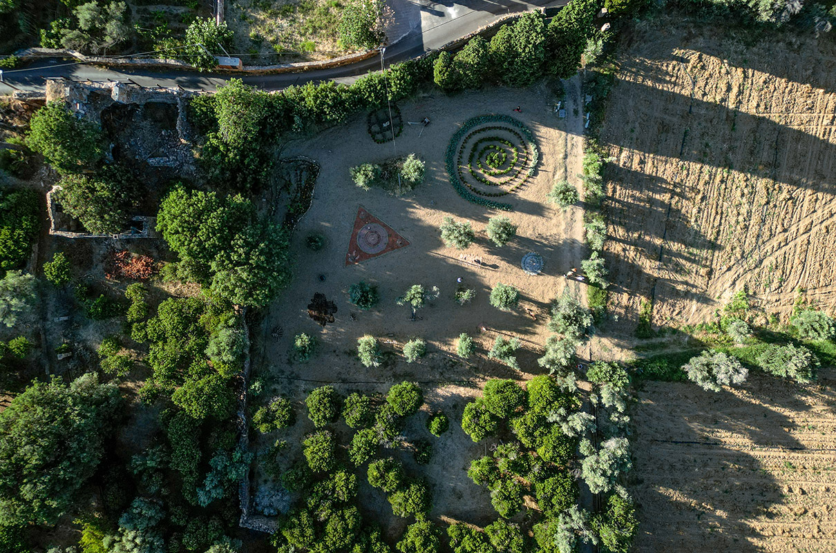 Homage to Derek Jarman’s Garden, new commission for the exhibition ONCE WE WERE GARDENS, 2025, DEO, Karavas Estate,Kampos, Chios Island, Greece, courtesy of DEO, photo: Nelo Meci & Kelly Katsarou