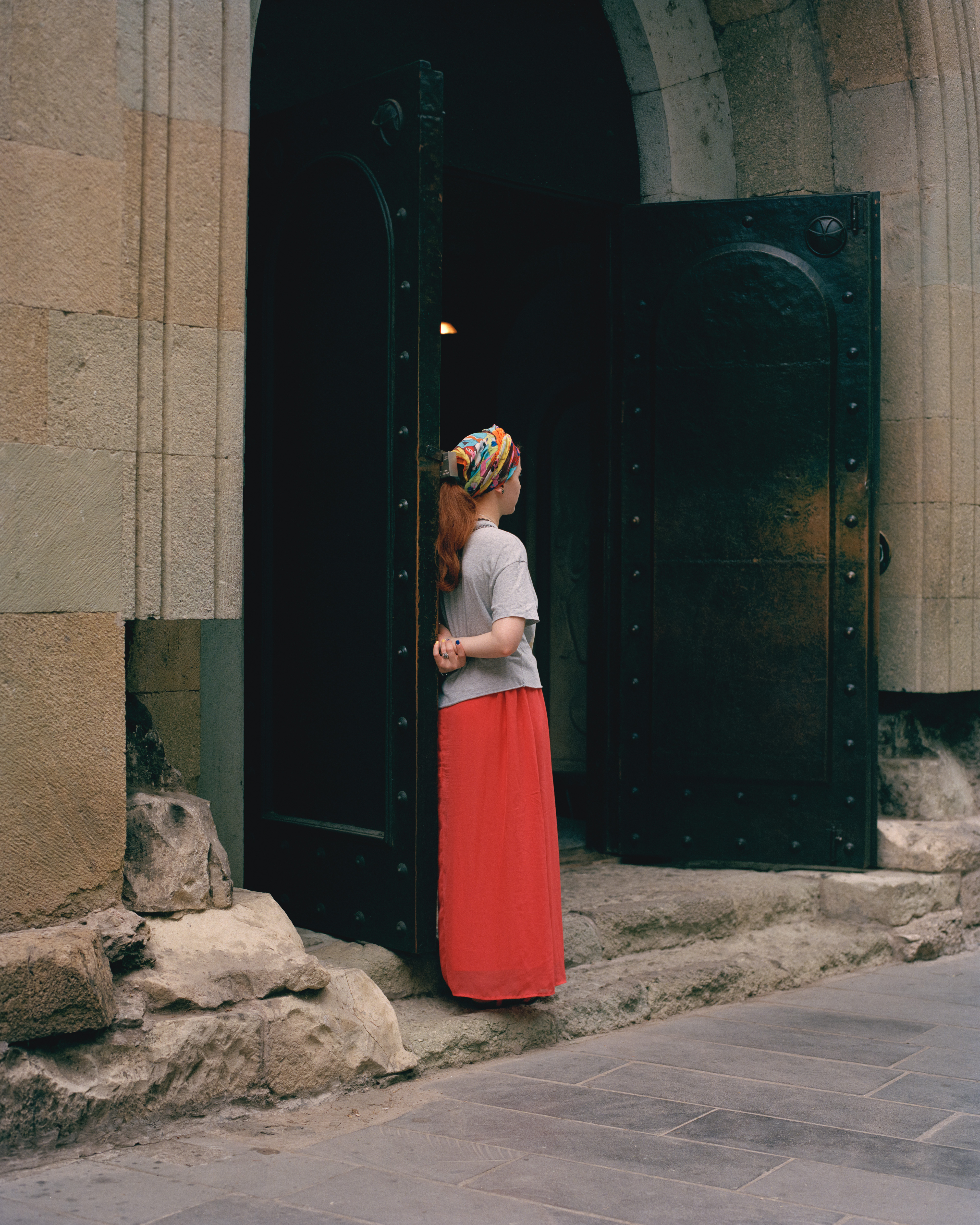 Before church service. Tbilisi, Georgia