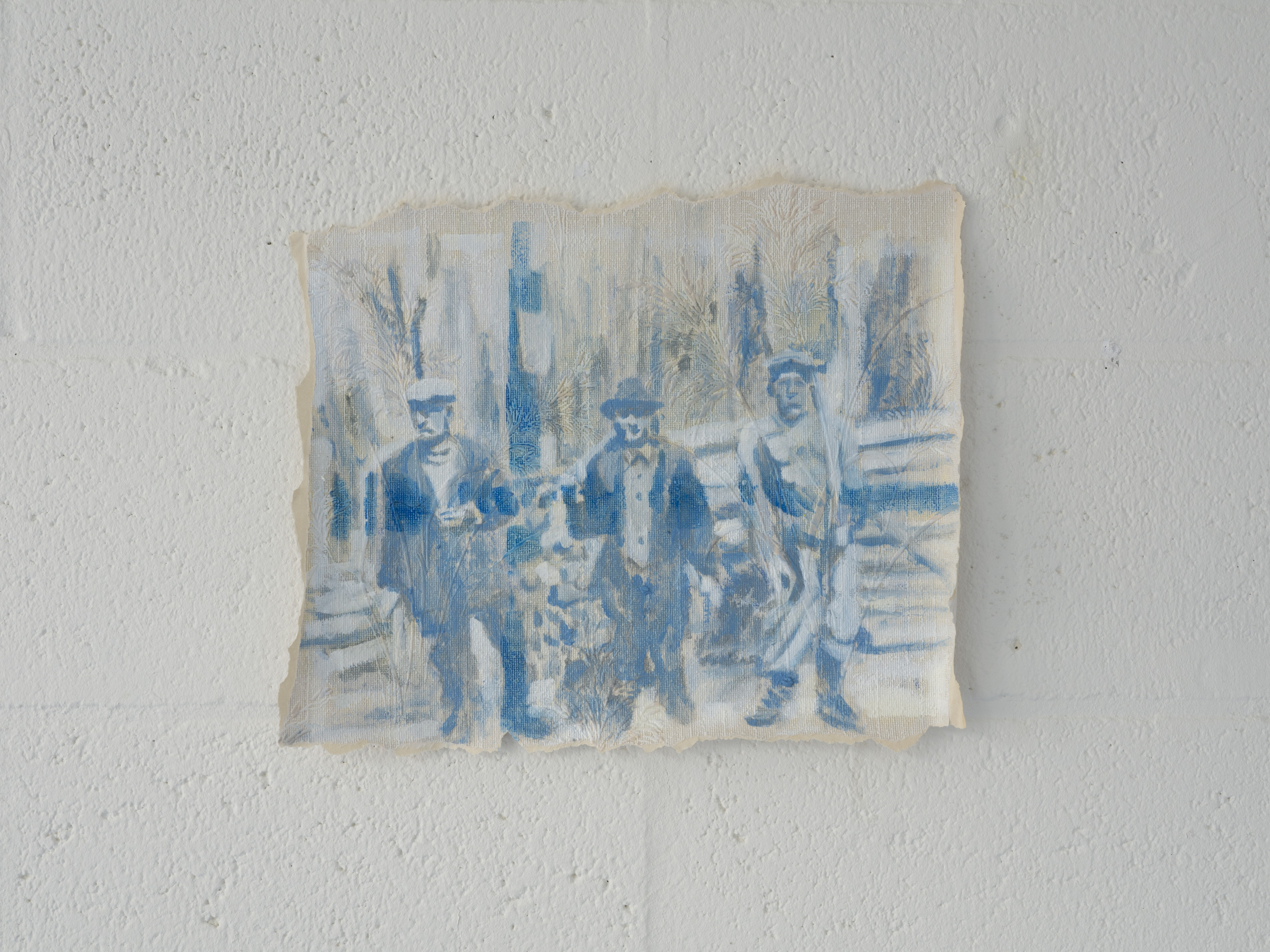 Det Sitter i Väggarna II (Its Preserved Within the Walls II), 2023, Oil on Wallpaper, 48x20cm.