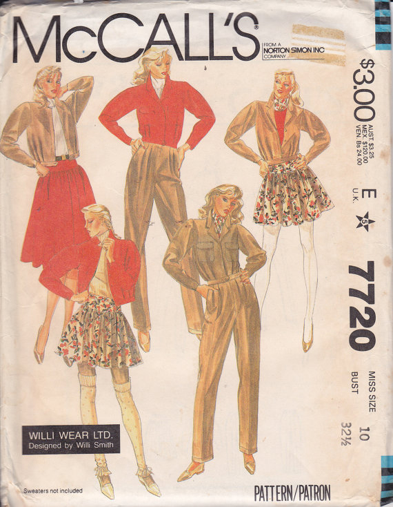 Willi Smith for McCall's Pattern Company, Pattern 7720