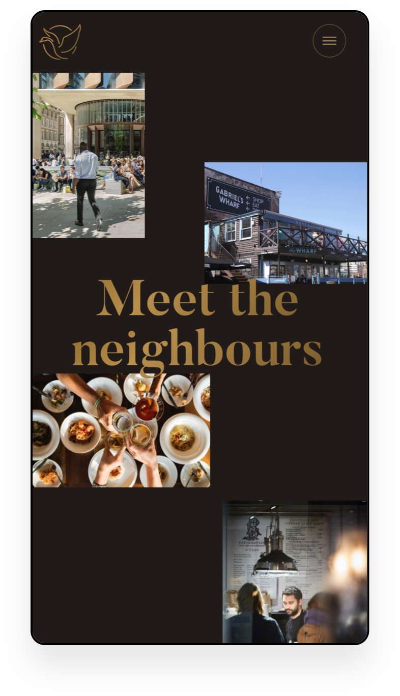 Mobile screenshot reading "Meet the Neighbours"