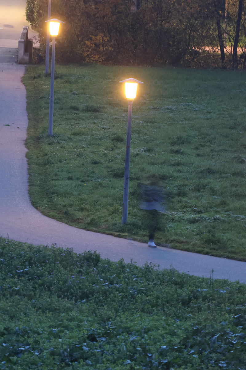 Abends flitzt eine Silhouette nach Hause &ndash; Vielleicht damit das Essen nicht beleidigt kalt wird.